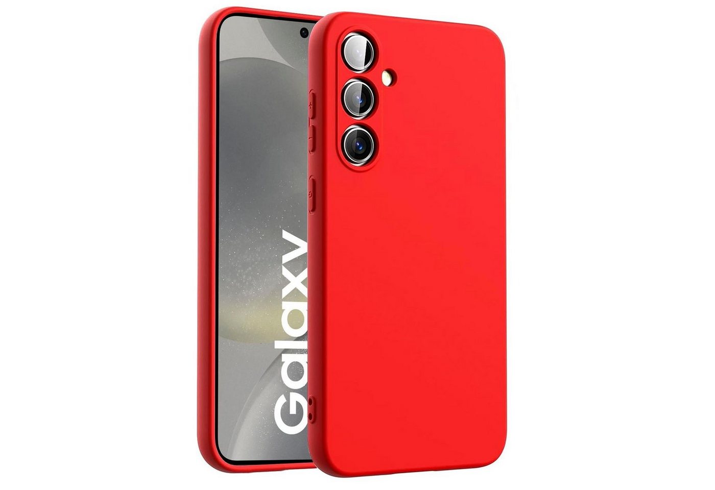 CoolGadget Handyhülle Silikon Case für das Samsung Galaxy S24 FE Slim TPU Cover 6,7 Zoll, Weiche Schutz Hülle mit Innen Fleece aus Stoff Handy Tasche