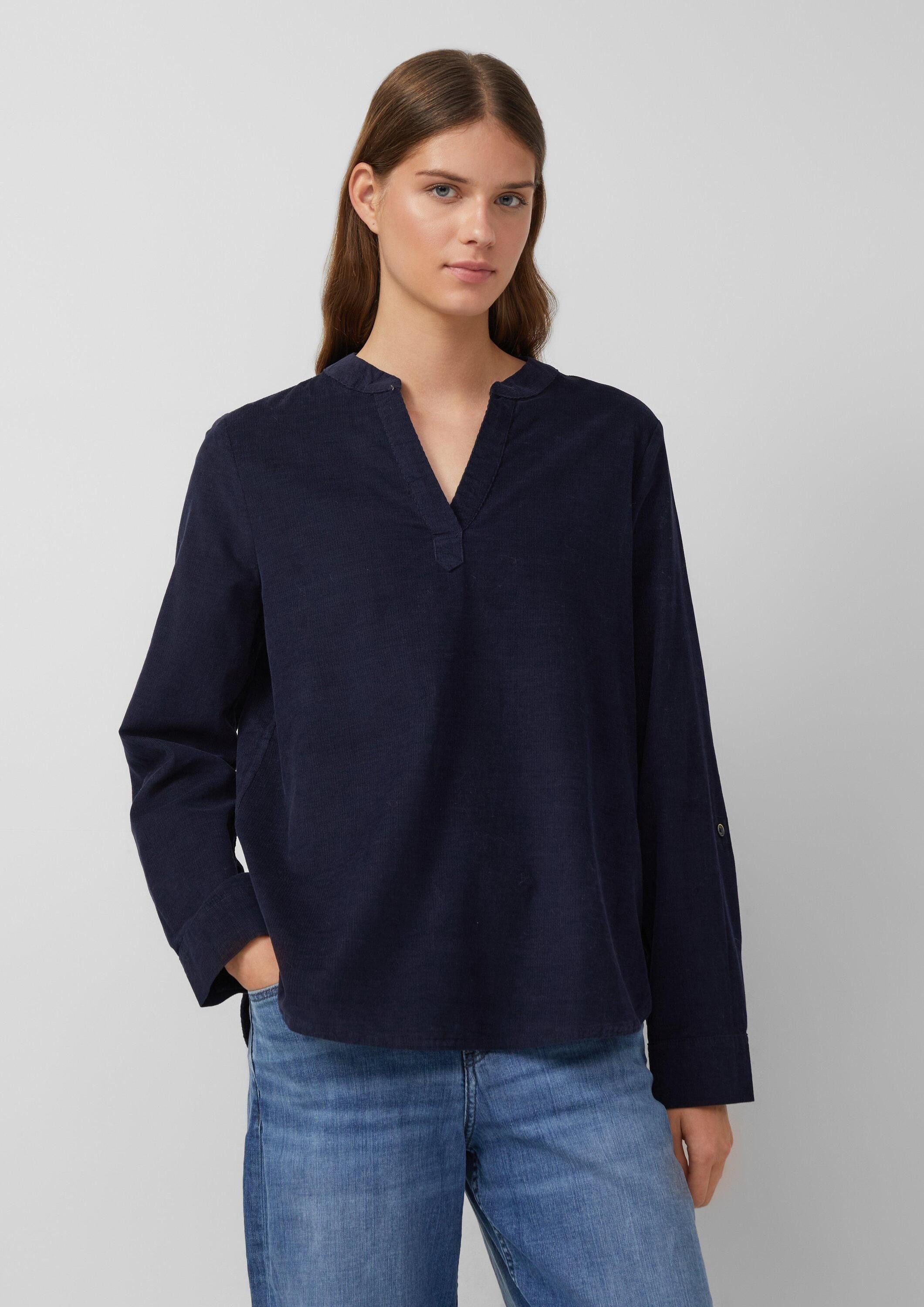 s.Oliver Langarmbluse Bluse Feincord-Bluse mit Turn-up und Raffung am Rücke günstig online kaufen