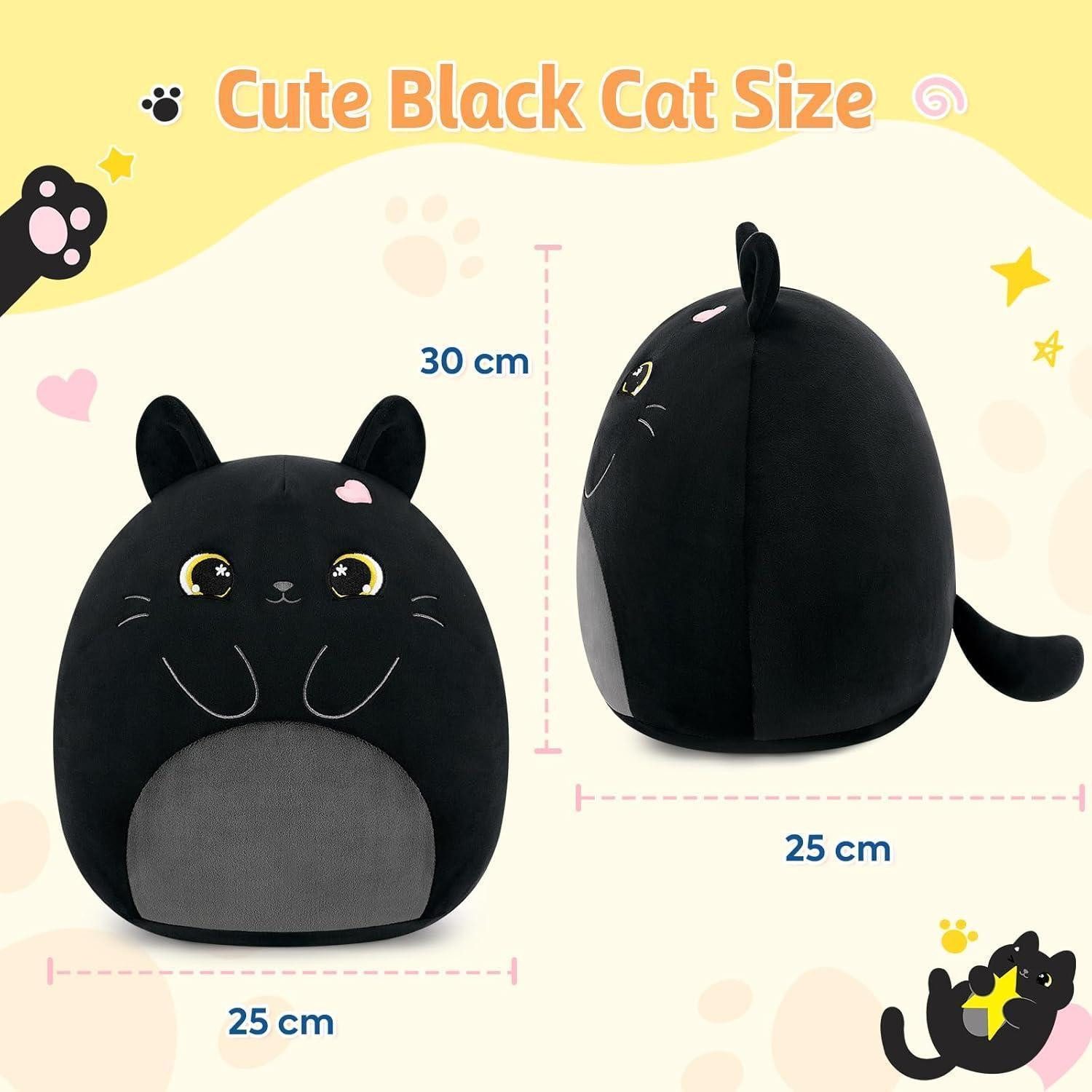 LuxusKollektion Kuscheltier Plüschtier Katze Kuscheltier Plüsch Kawaii 30cm Geschenk Katze Schwarz