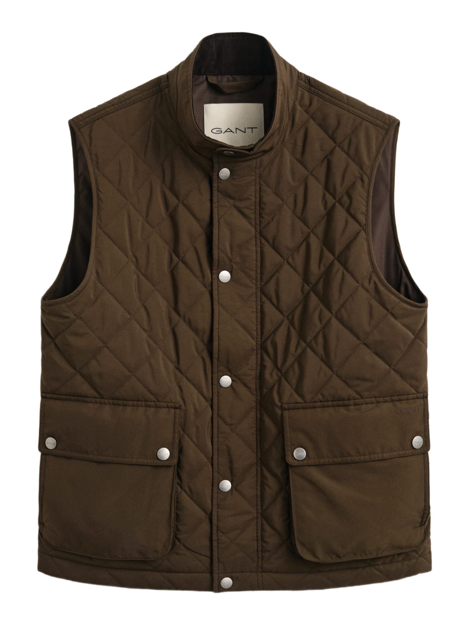 Gant Outdoorjacke braun,Casual,Polyester,Unifarben,Stehkragen,Ärmellos,Regular Fit