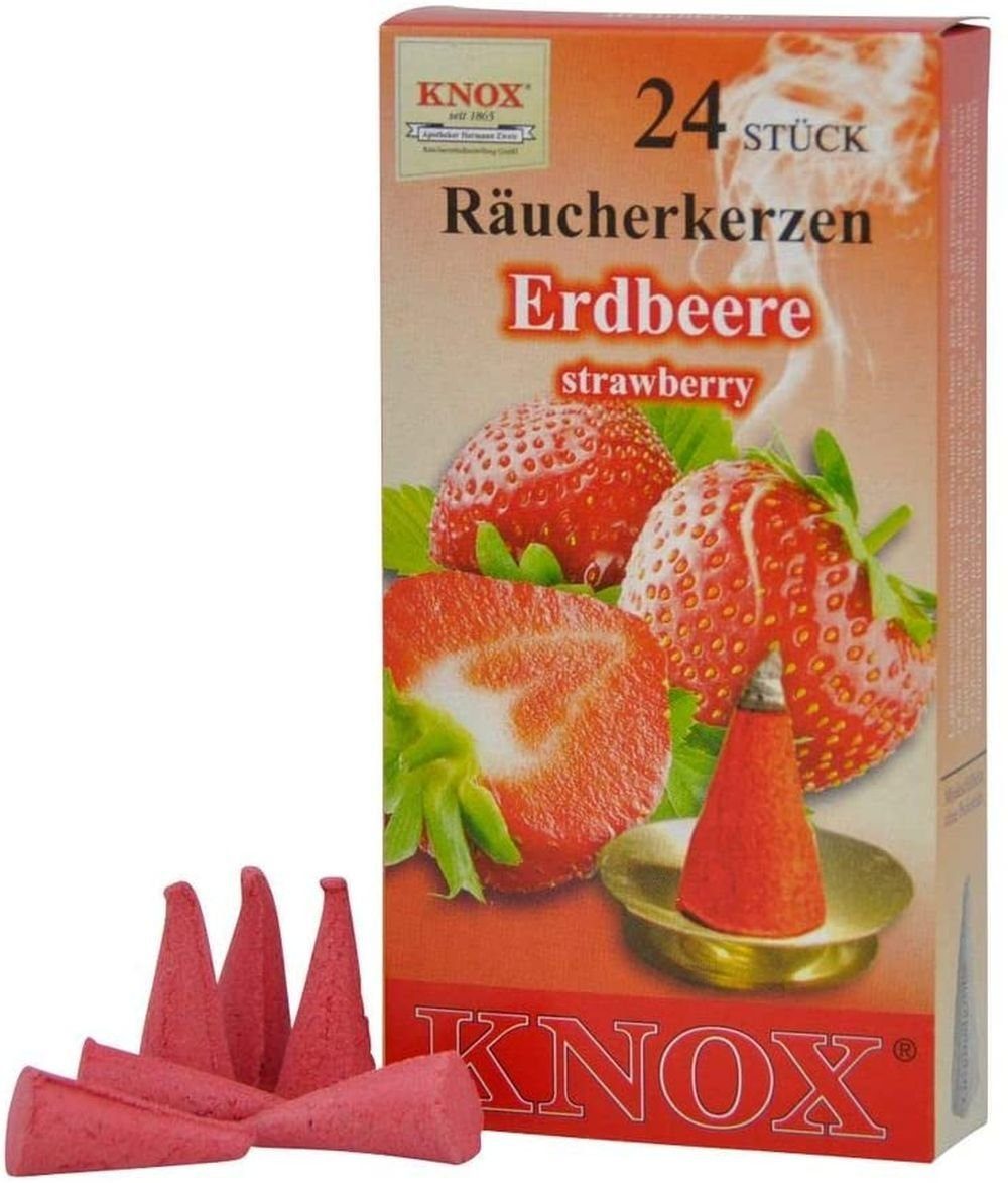 Räucherkerzen- 1 Erdbeere Päckchen Packung Räuchermännchen - KNOX 24er