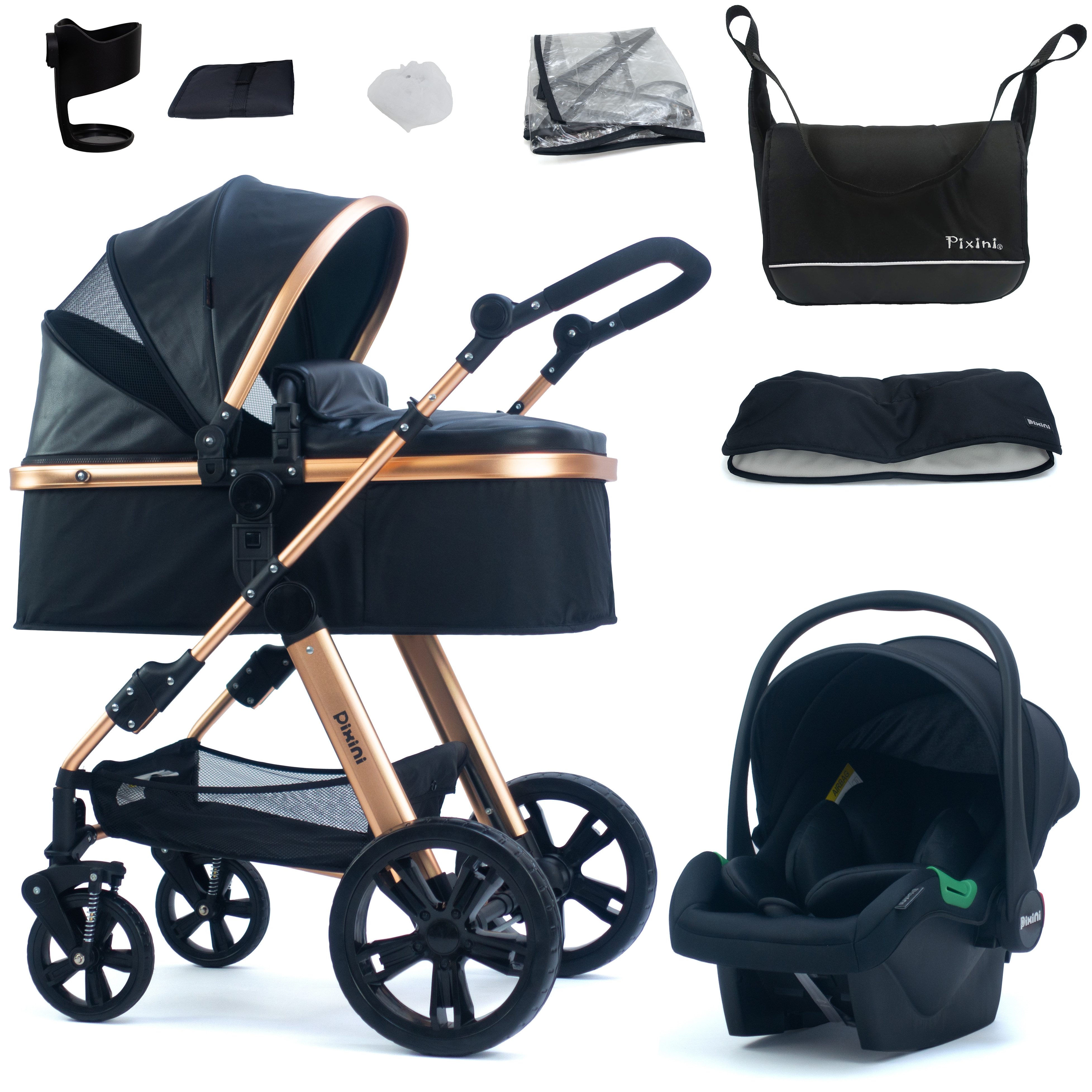 Pixini Kombi-Kinderwagen Pixini Arizona Kinderwagen 3in1 Set