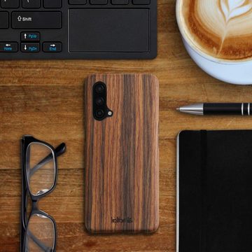 kalibri Handyhülle Hülle für OnePlus Nord CE 5G, Handy Holz Schutzhülle - Slim Cover Case