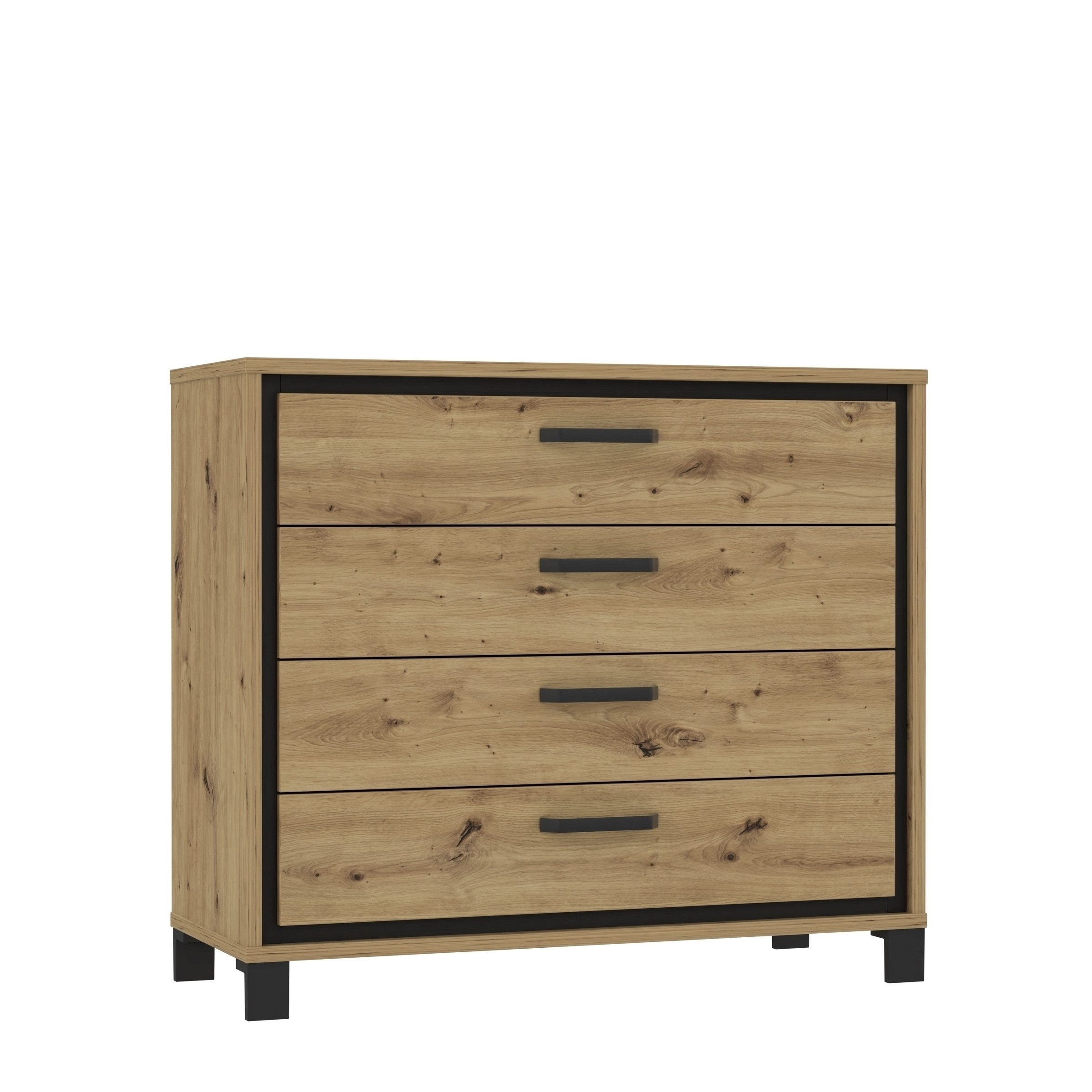 freiraum Kommode Trondheim, in schwarz,braun - 104,7x81,3x41,5cm (BxHxT)