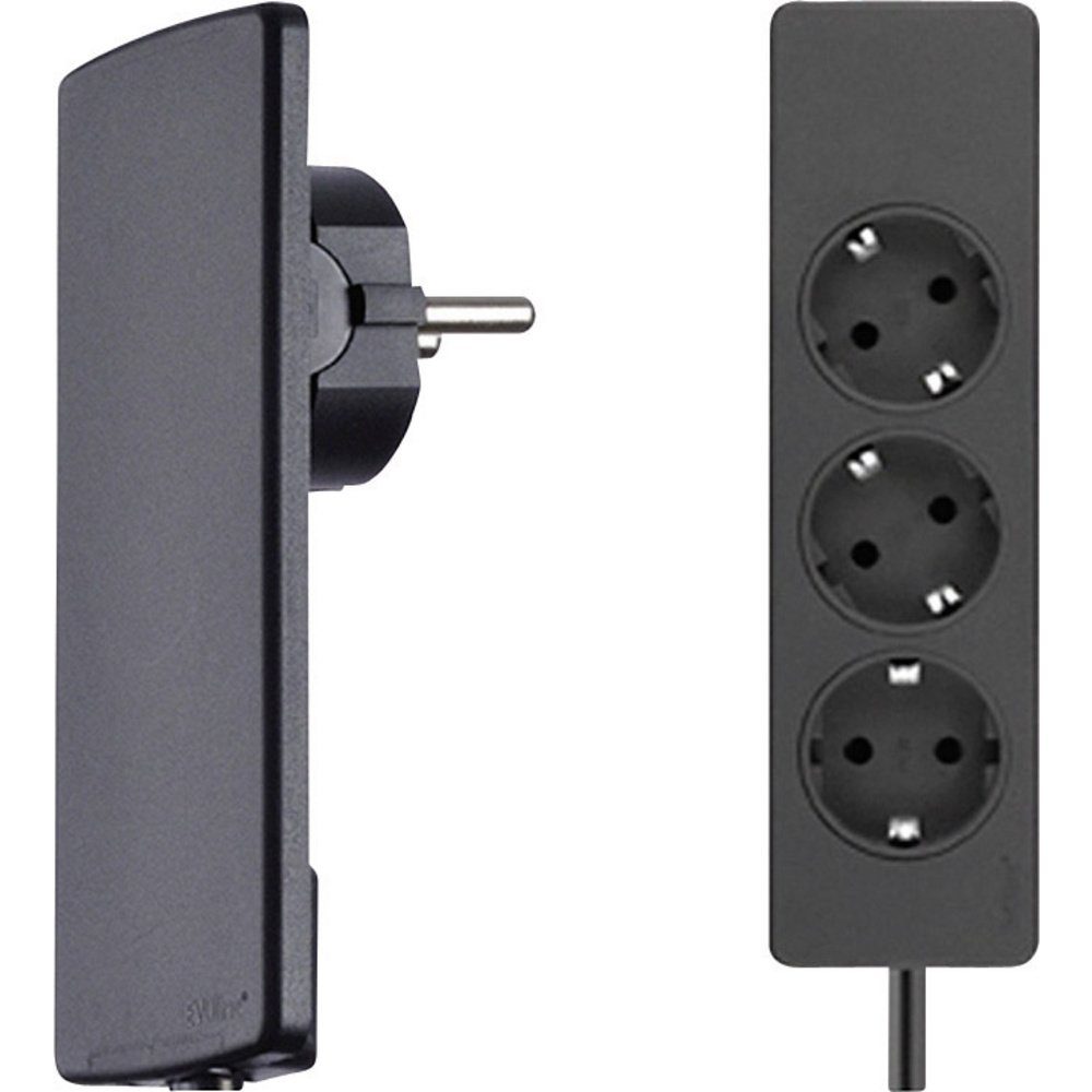 Evoline EVOline 151000156100 Steckdosenleiste 3fach Schwarz Schutzkontakt 1 St Steckdosenleiste (Kabellänge 1.50 m)