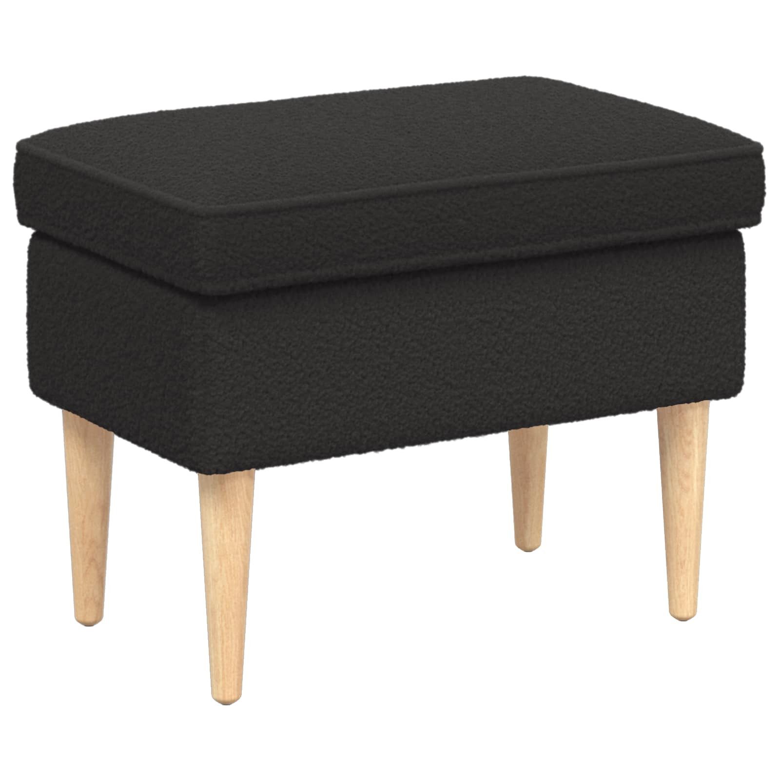 vidaXL Hocker Schwarz 55 x 35 x 41 cm Bouclé (1 St)