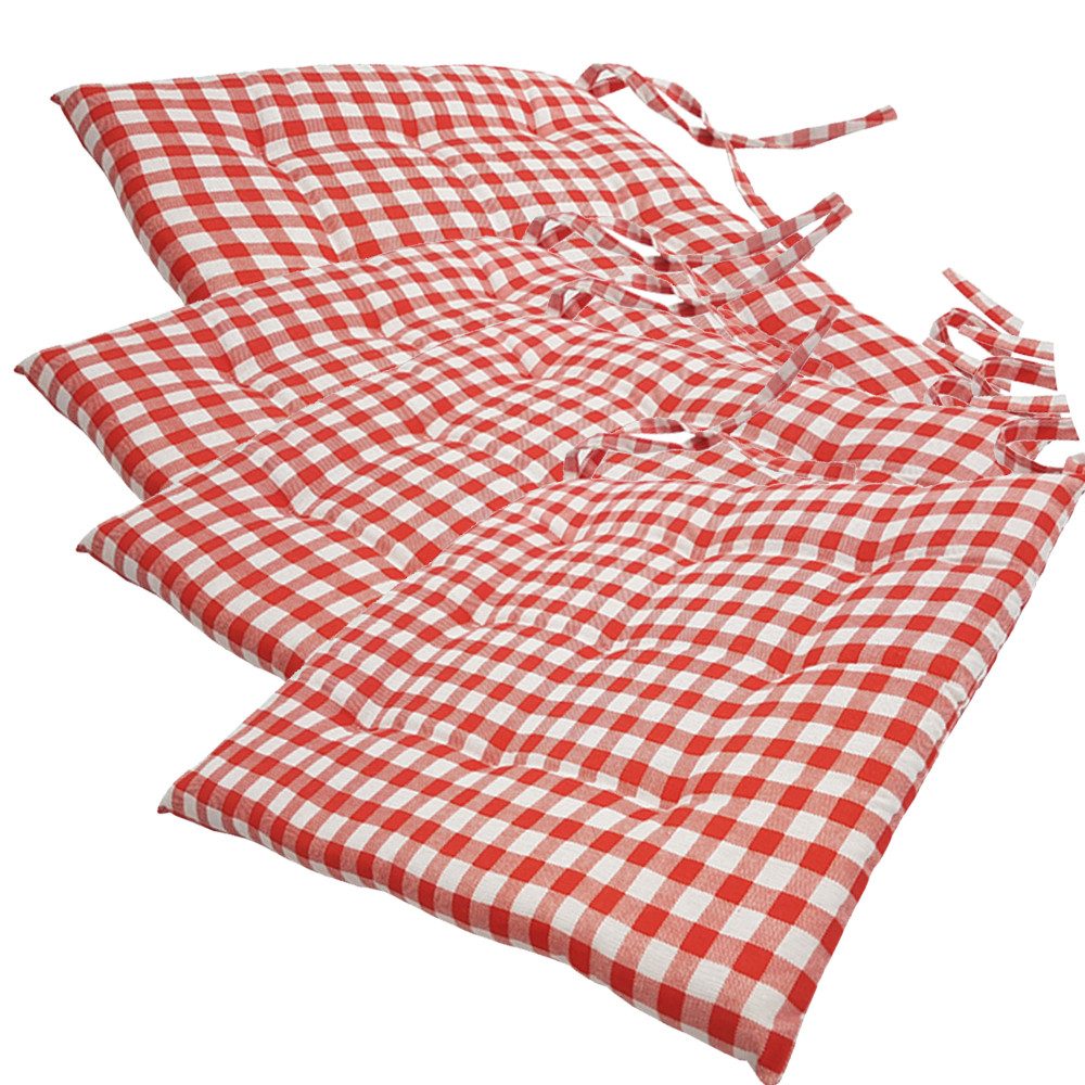 NYVI Stuhlkissen Sitzkissen Nizza 4er Set, Elegante Steppung, robuster Stoff