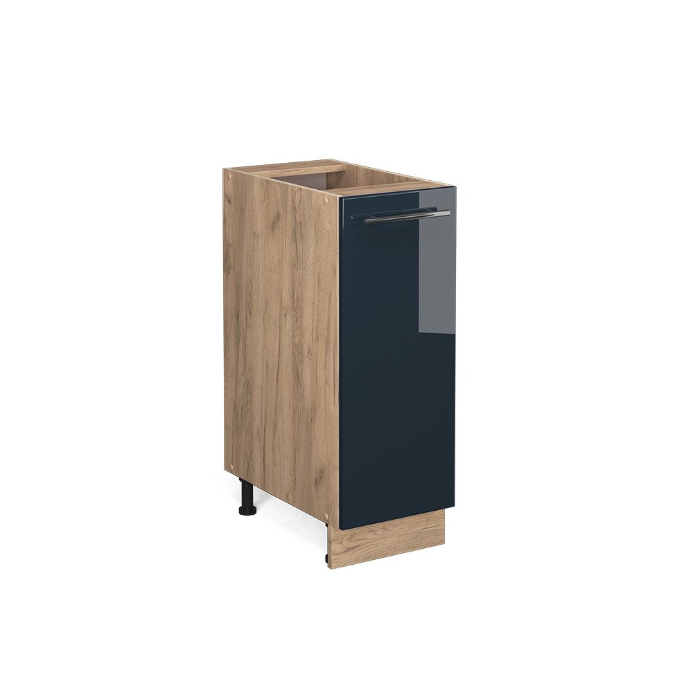 Vicco Apothekerschrank Fame-Line Dunkelblau Hochglanz/Goldkraft Eiche 30 cm günstig online kaufen