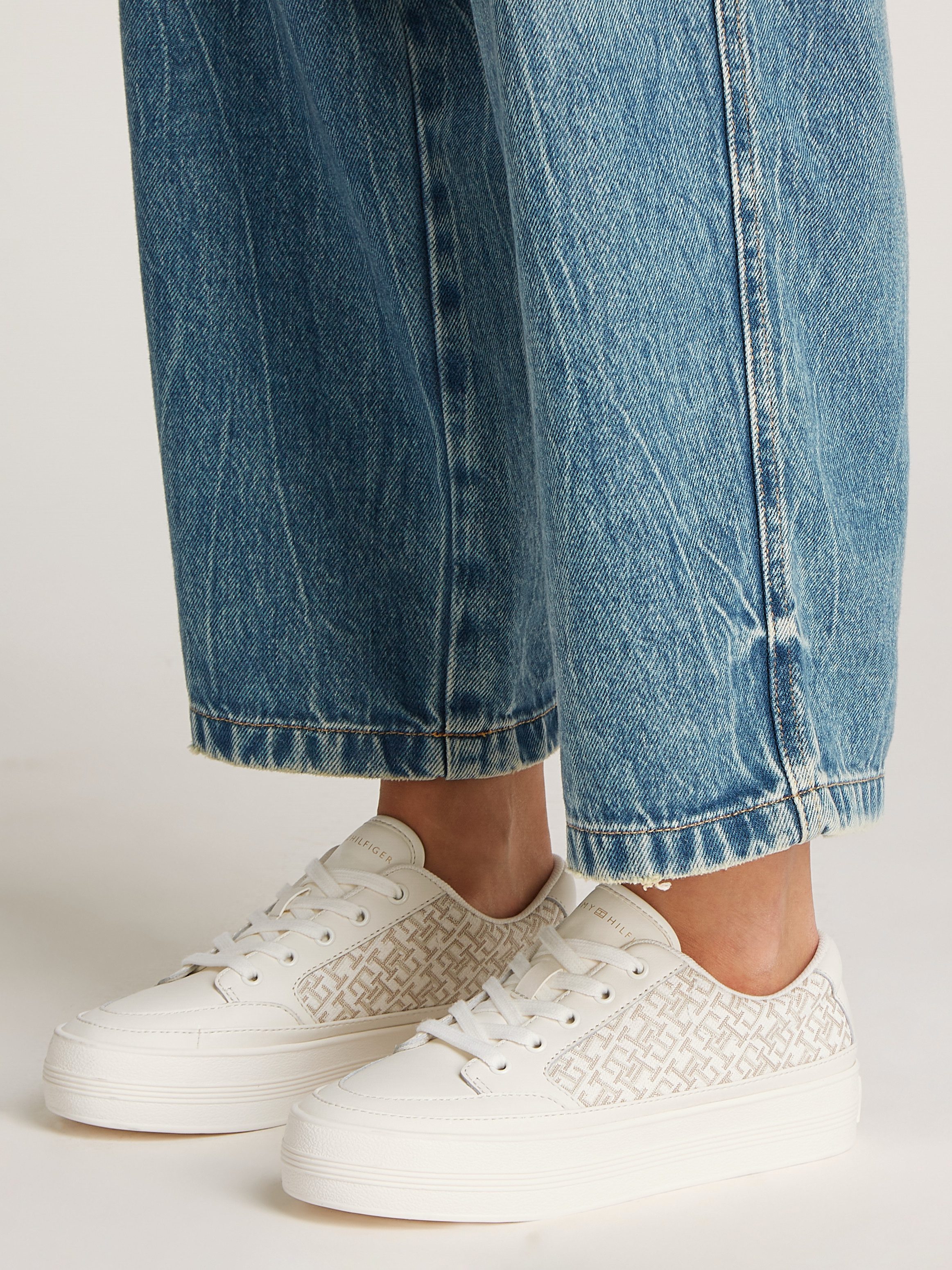 Tommy Hilfiger VULC LEATHER SNEAKER MONOGRAM Plateausneaker, Freizeitschuh, günstig online kaufen