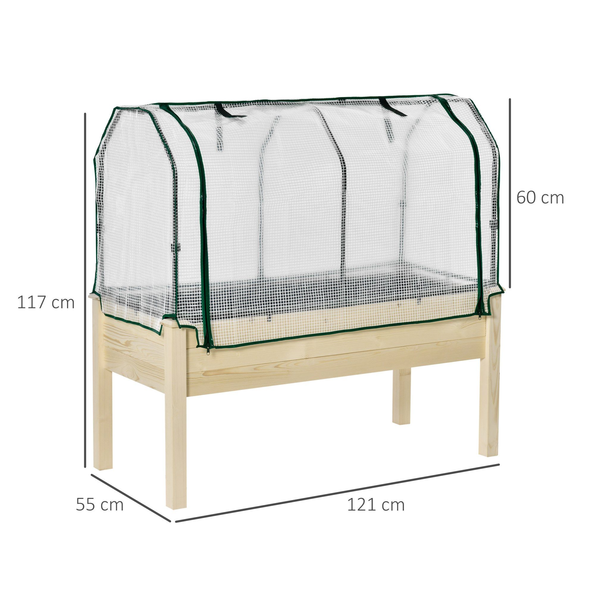 Outsunny Hochbeet Pflanzkasten (Blumenkasten, 1 St., Gartenbox), für Garten, Balkon, Naturholz