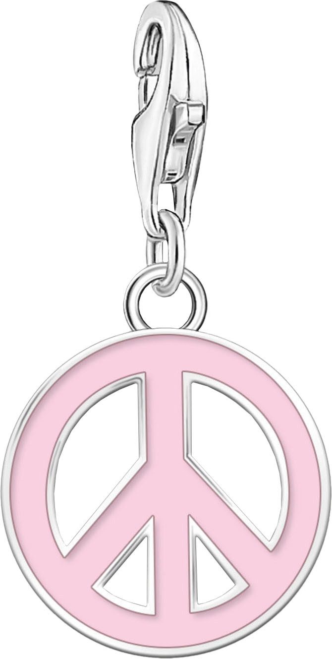 THOMAS SABO Charm-Einhänger Charm Peace-Zeichen Emaille Pink