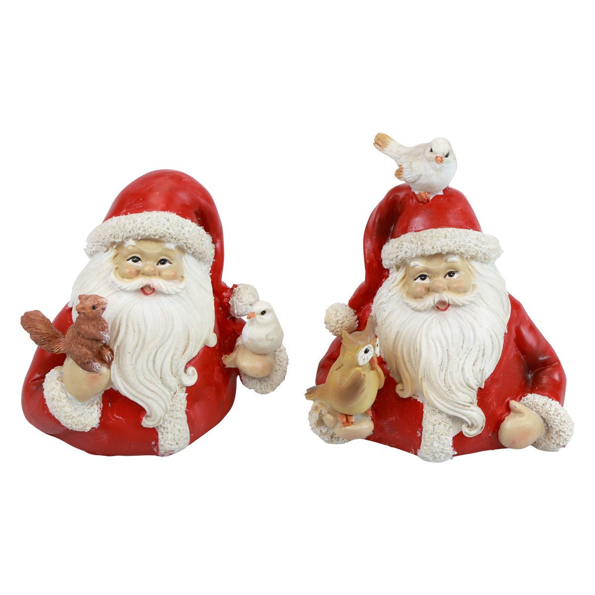 Viana Weihnachtsmann Weihnachtsmann Figuren mit Waldtieren, Dekorative, 2 Stück