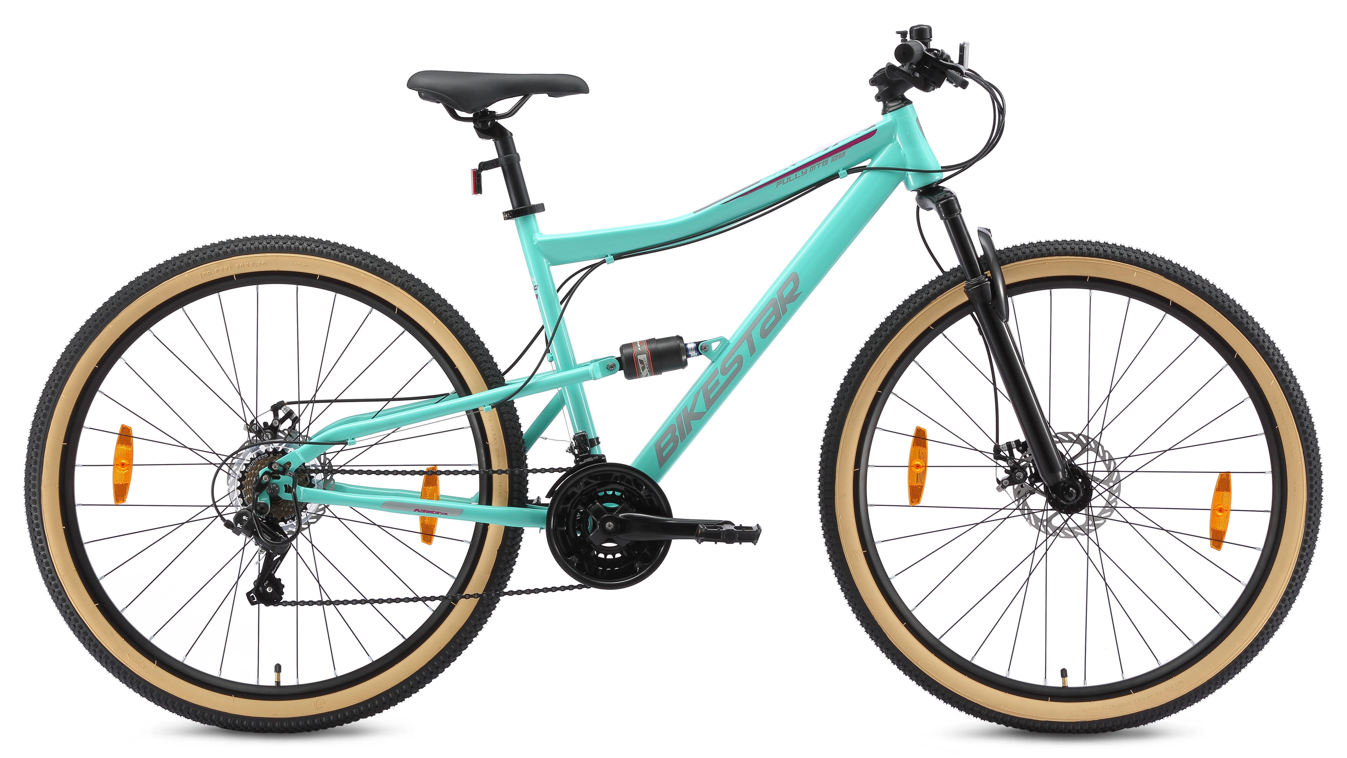 Bikestar Mountainbike, 21 Gang Shimano RD-TY300 Schaltwerk, Kettenschaltung, für Damen und Herren, Kettenschaltung