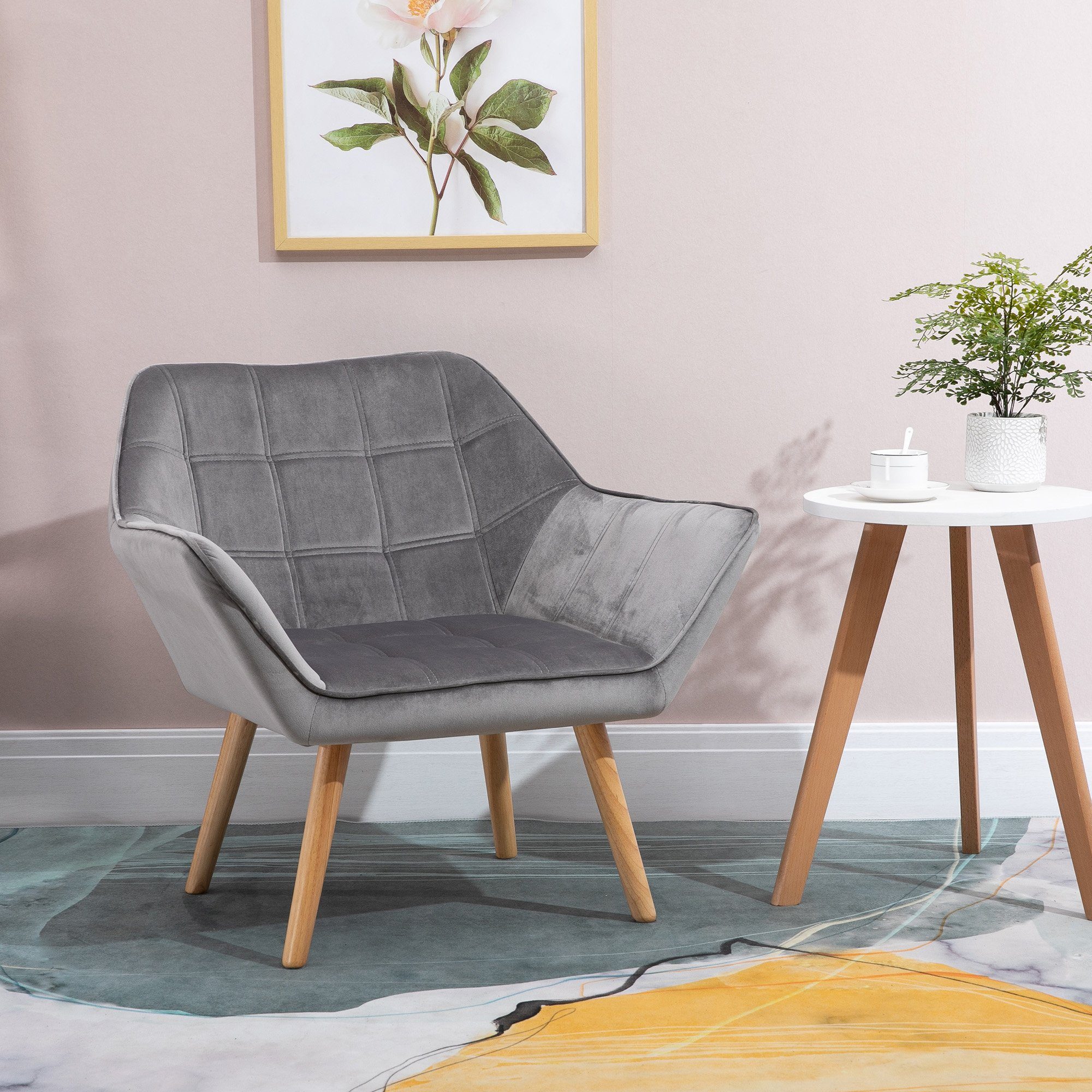 HOMCOM Relaxsessel Relaxstuhl Sessel in Samtoptik günstig online kaufen