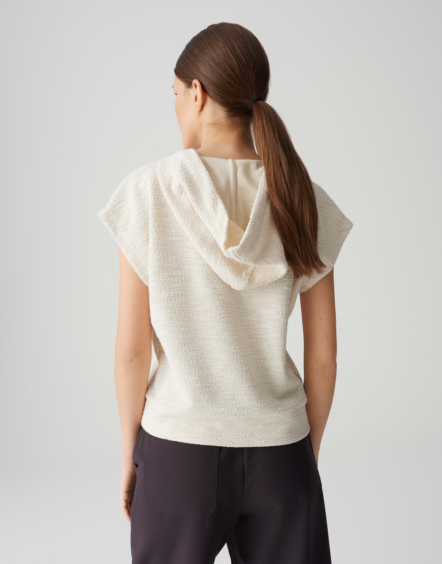 OPUS Sweatshirt GINSI aus Bouclé Sweat BCI Cotton, breiter Saum, elastischer Stoff