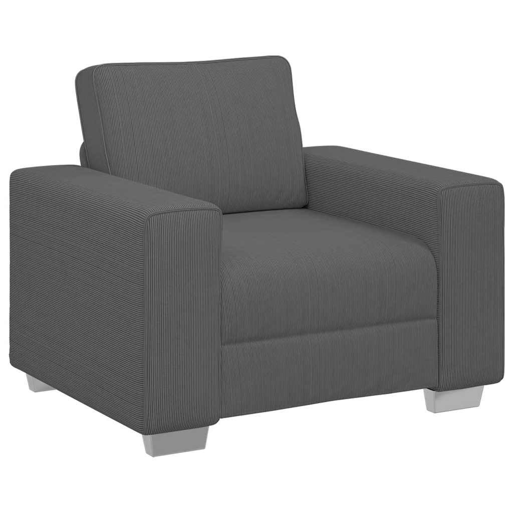 vidaXL Sofa Sessel Dunkelgrau 60 cm Cordstoff, 9 Teile günstig online kaufen