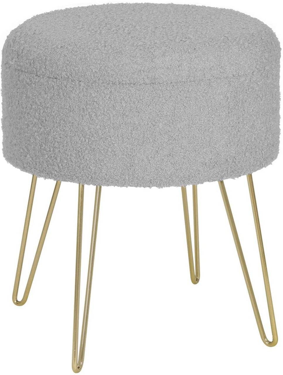 Woltu Sitzhocker (1 St), mit Stauraum runder Fußhocker Teddy-Fleece Hocker