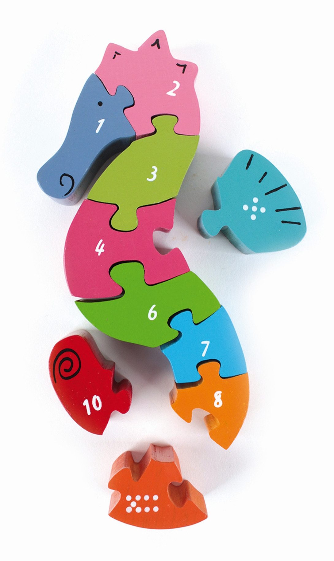 El Puente Puzzle Zahlen-Puzzle "Seepferdchen", Handmade, Puzzleteile, Handmade
