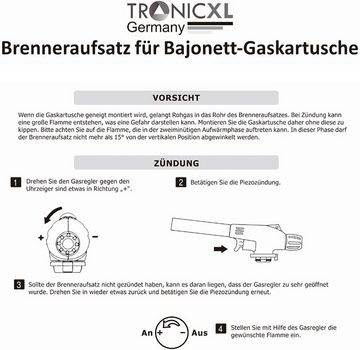 TronicXL Lötkolben Aufsatz Brenner Gasbrenner Bunsenbrenner für Kartuschen Lötbrenner