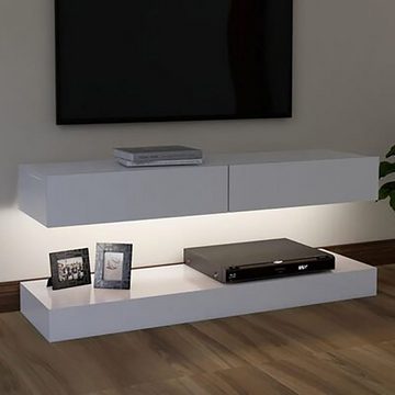 vidaXL TV-Schrank TV-Schrank mit LED-Leuchten Hochglanz Weiß 47,2"x13,8"