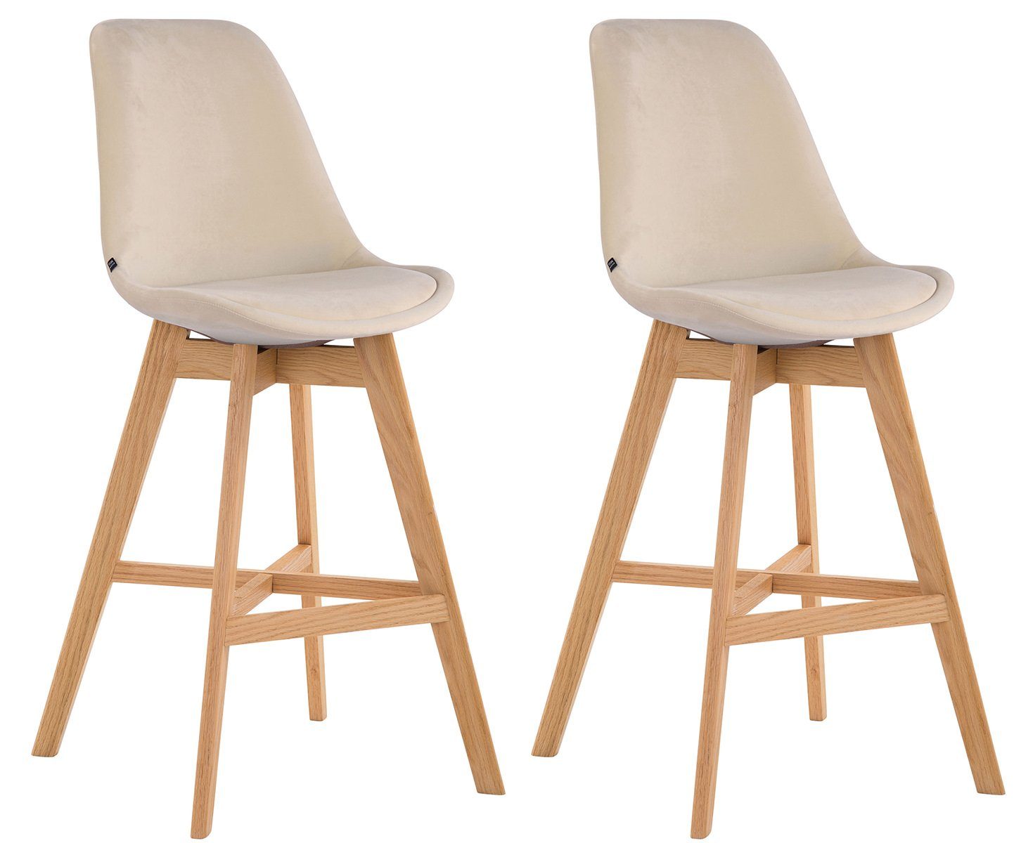 Barhocker 2er Set Barhocker Cannes Samt natura