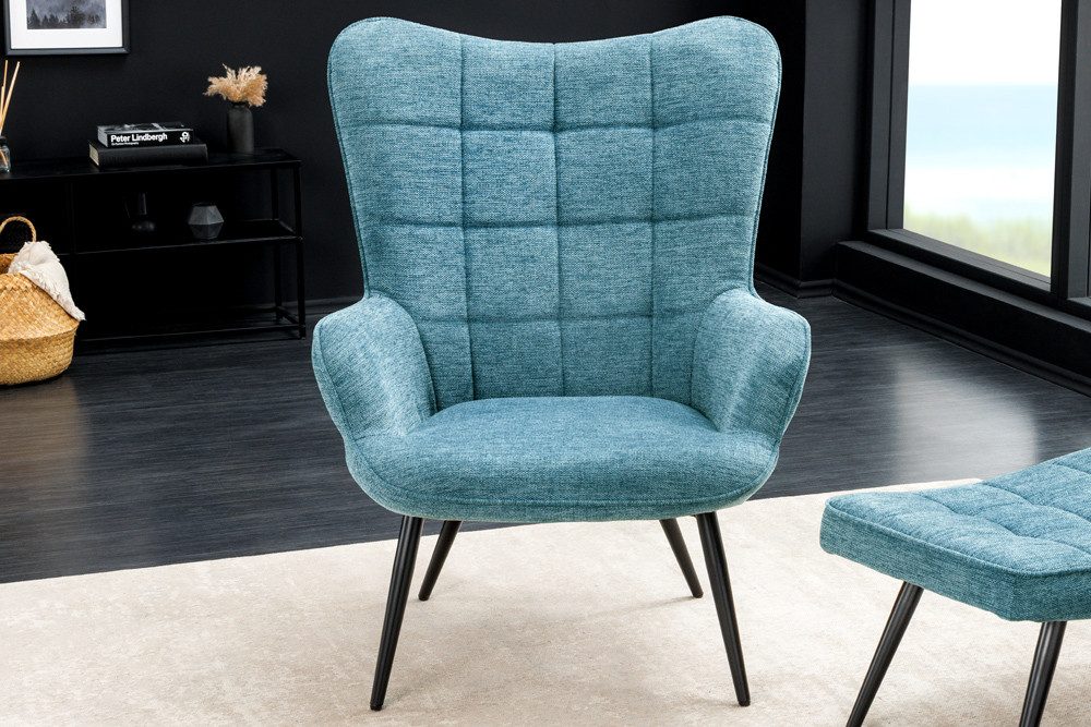 riess-ambiente Sessel SCANDINAVIA blau / schwarz günstig online kaufen