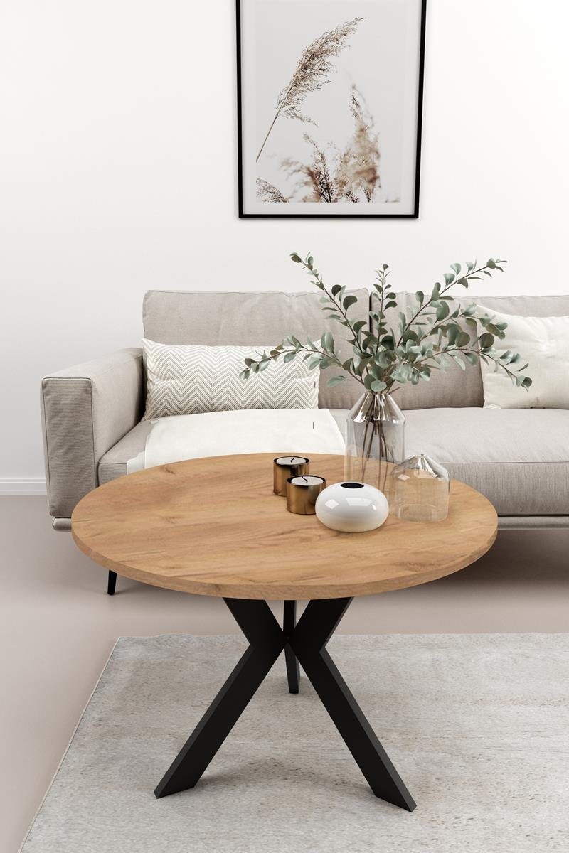 Beautysofa Couchtisch Drevico, mit Runde Tischplatte, Wohnzimmertisch mit M günstig online kaufen