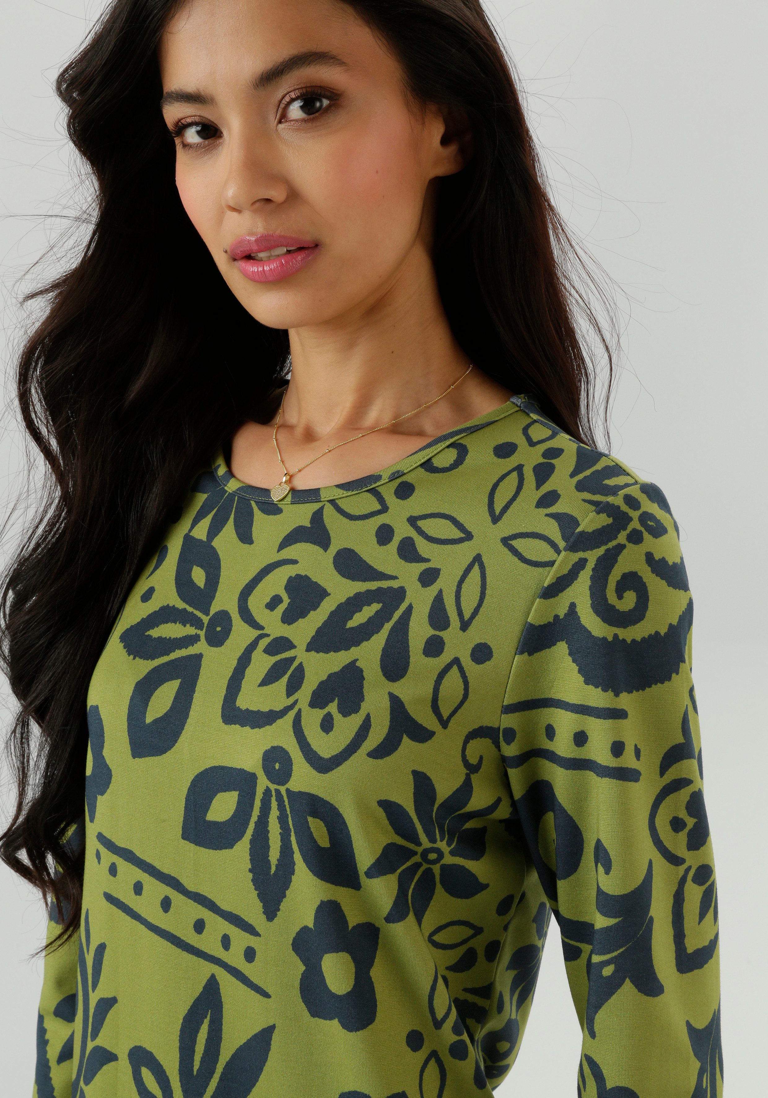 Aniston SELECTED Jerseykleid mit fantasievollem Blütendruck Allover