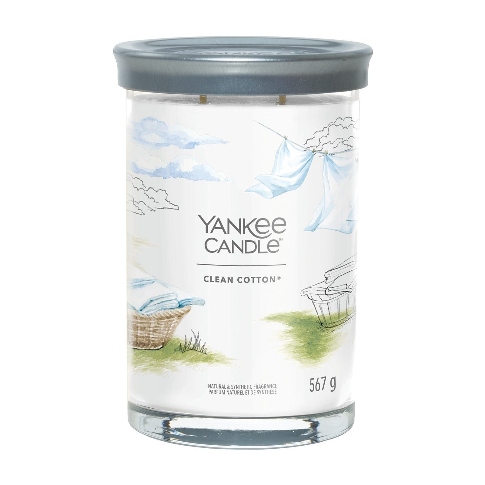 Yankee Candle Duftkerze Duftkerze Clean Cotton Signatur Becher groß 567 g