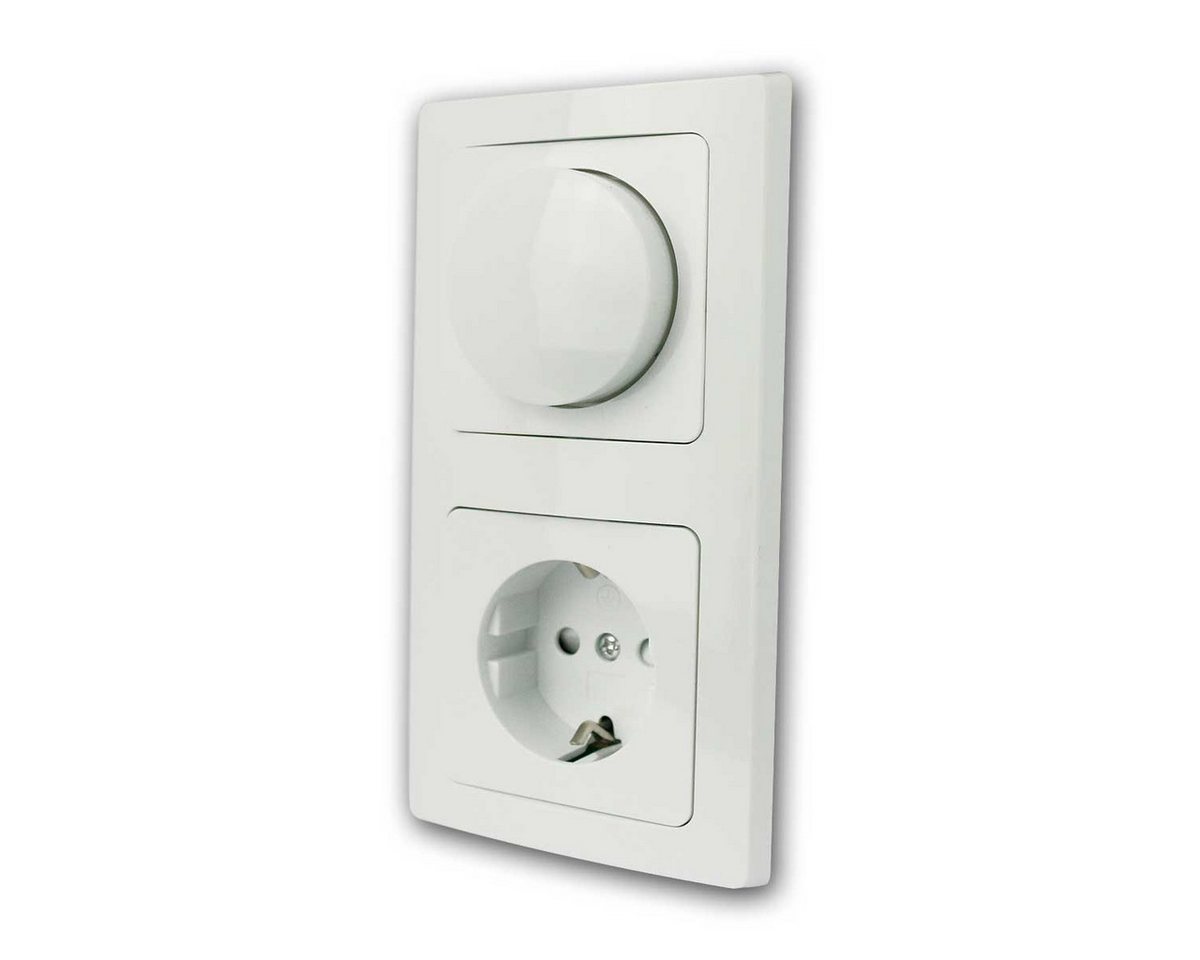 ChiliTec Drehdimmer DELPHI LED-Dimmer mit Schuko-Steckdose weiß, UP