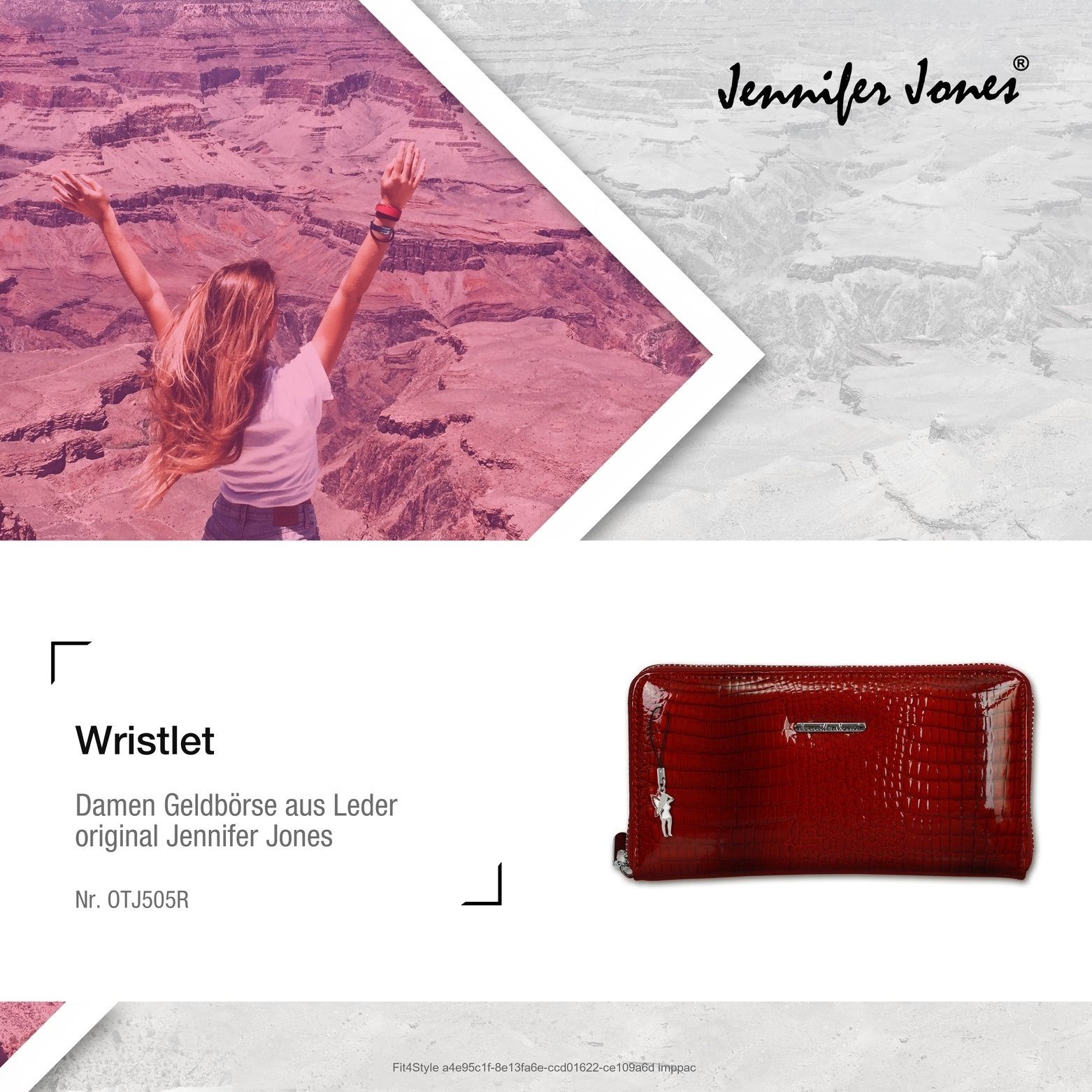 Jennifer Jones Clutch Jennifer Jones women's clutch RFID protection (wristlet), wristlet, clutch, wallet leather, red approx. 19cm x approx. 10cm