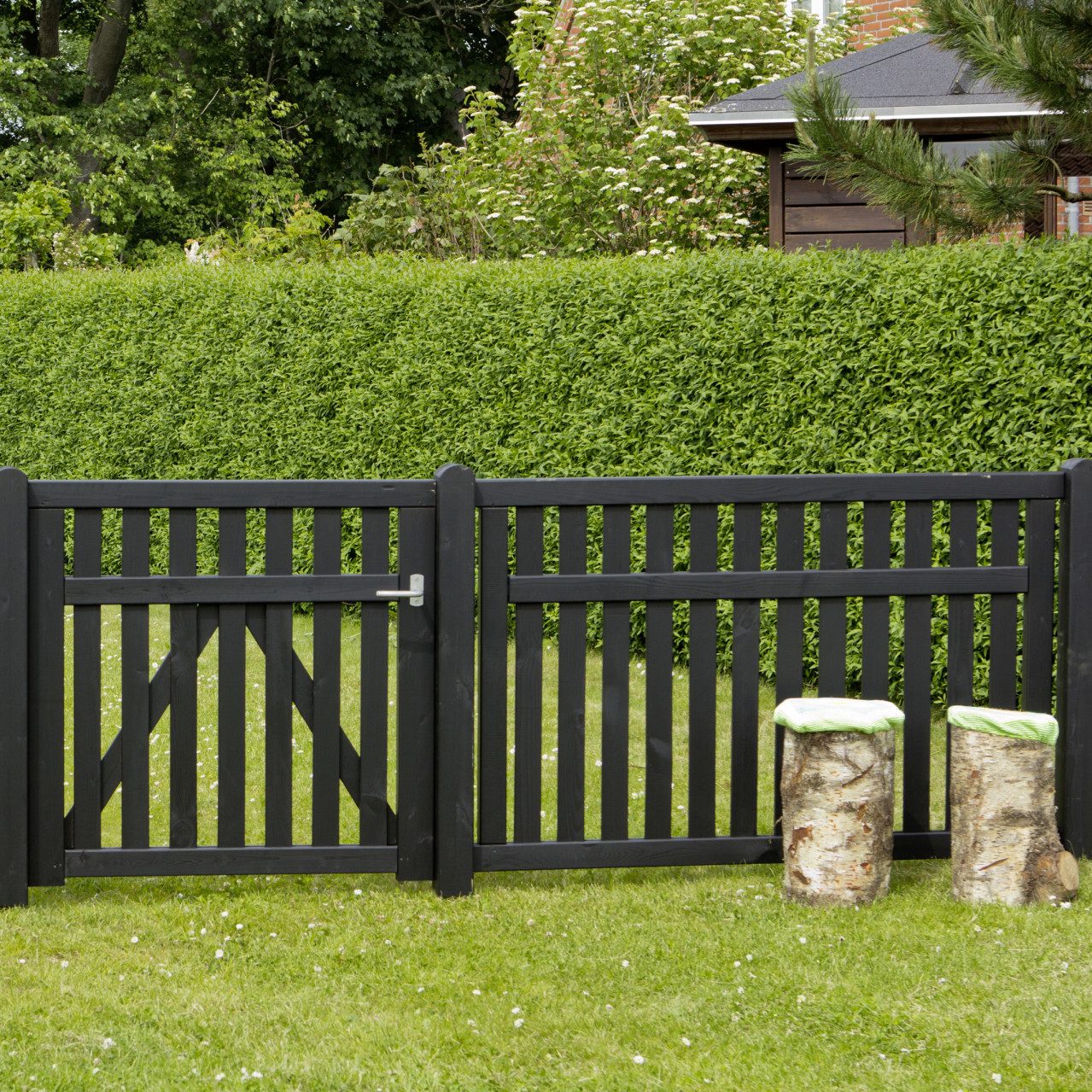 PLUS Zaun Plus Einzeltor Country 100 x 98 cm schwarz