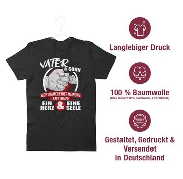 Shirtracer T-Shirt Vater & Sohn Immer ein Herz & eine Seele - weiß/rot Partner-Look Familie Papa