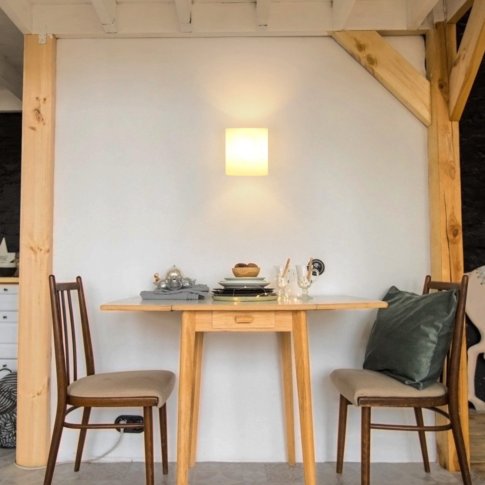 Riserva Wandleuchte Holztreppen Wandleuchte, Glas Wandleuchte, E27,für Wohnzimmer,Flur – Bild 4 von 5