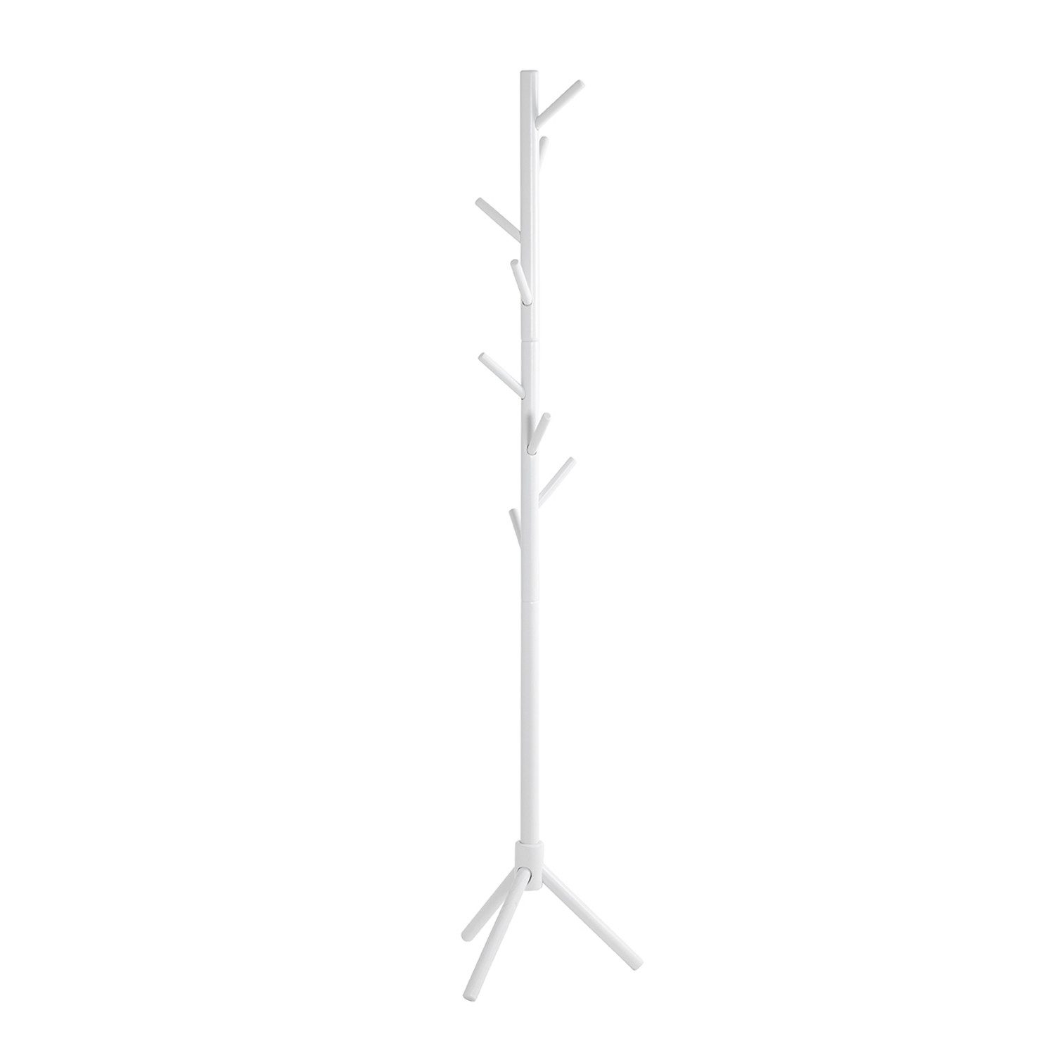 HAKU Garderobenständer Garderobenständer weiß - Kleiderständer, Massivholz - H 174 x Ø 43 cm, (1xGarderobenständer, Hakenständer - Aufhängeständer), Garderobenständer aus Massivholz, Kleiderständer, Standgarderobe