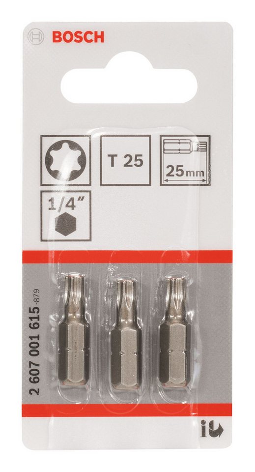 Thumbnail - BOSCH Torx-Bit, 3 Stück, Schrauberbit Extra-Hart - T25 x 25 mm - 3er-Pack