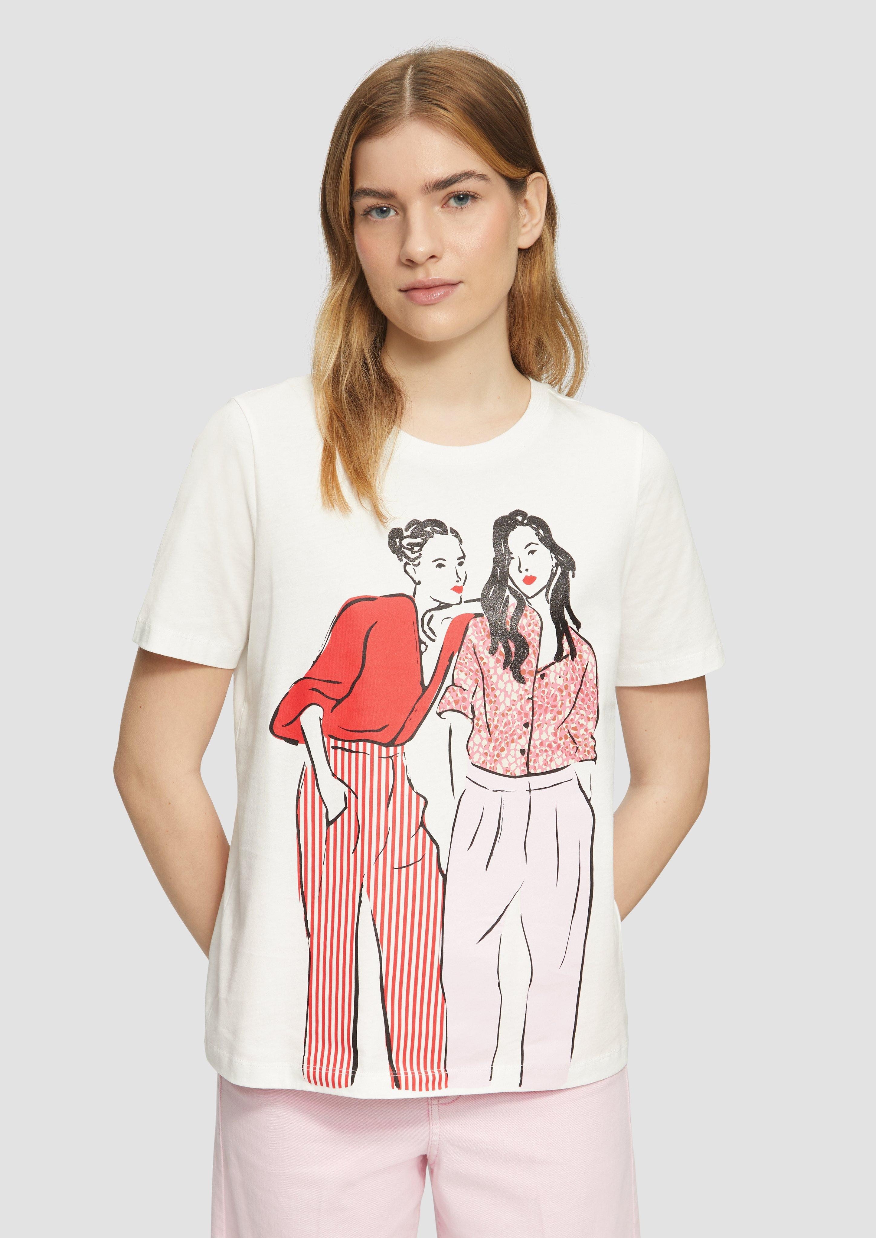 s.Oliver Kurzarmshirt Baumwoll-T-Shirt im Relaxed Fit günstig online kaufen