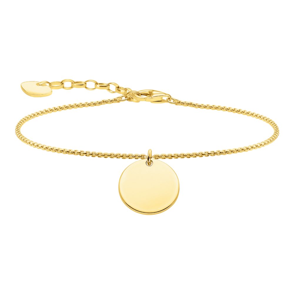 THOMAS SABO Silberarmband A1960-413-39, Vergoldet, Gravur, Coin
