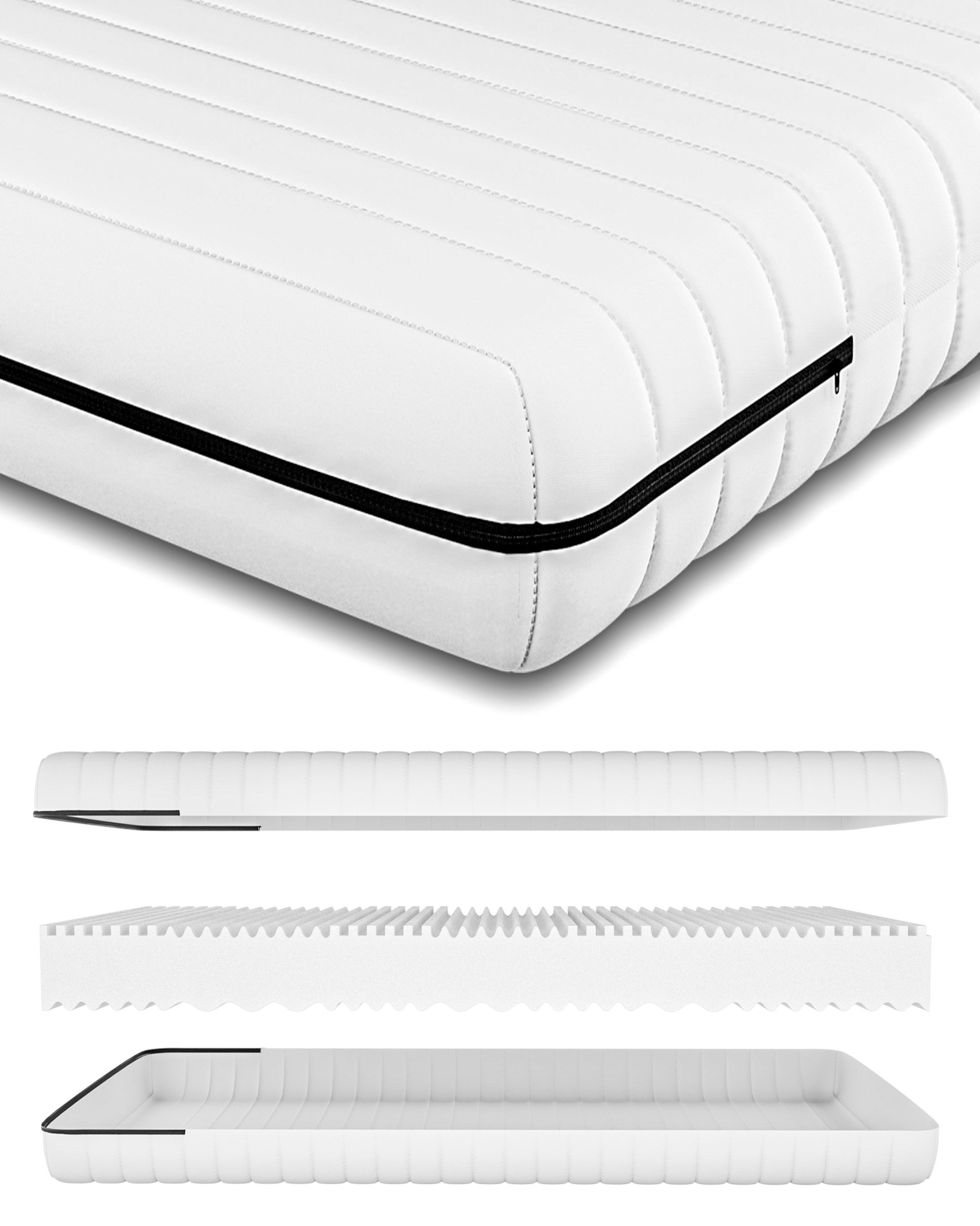 Kaltschaummatratze Premium 7-Zonen Wendematratze mit Härtegraden H2 und H3, Schlaftroll, 18 cm hoch, 180x190 cm, 90x200 cm, 140x200 cm, 180x200 cm und weitere Größen