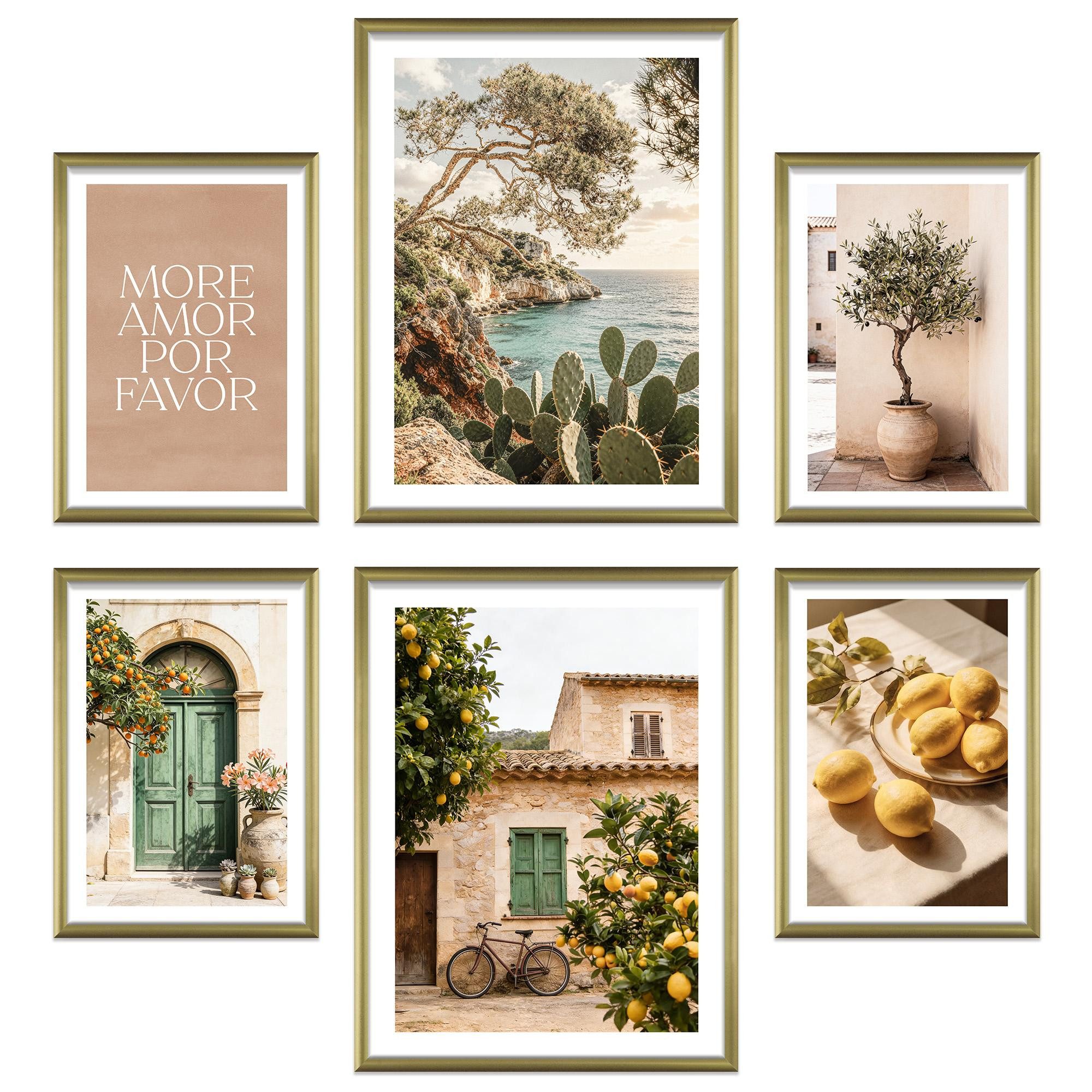 ARTFAVES Bilder-Collage Poster Set La Dulce Vida Española I mehrteilige Bilderwand I Wandbilde, (Wandbilder modern, 6 St)