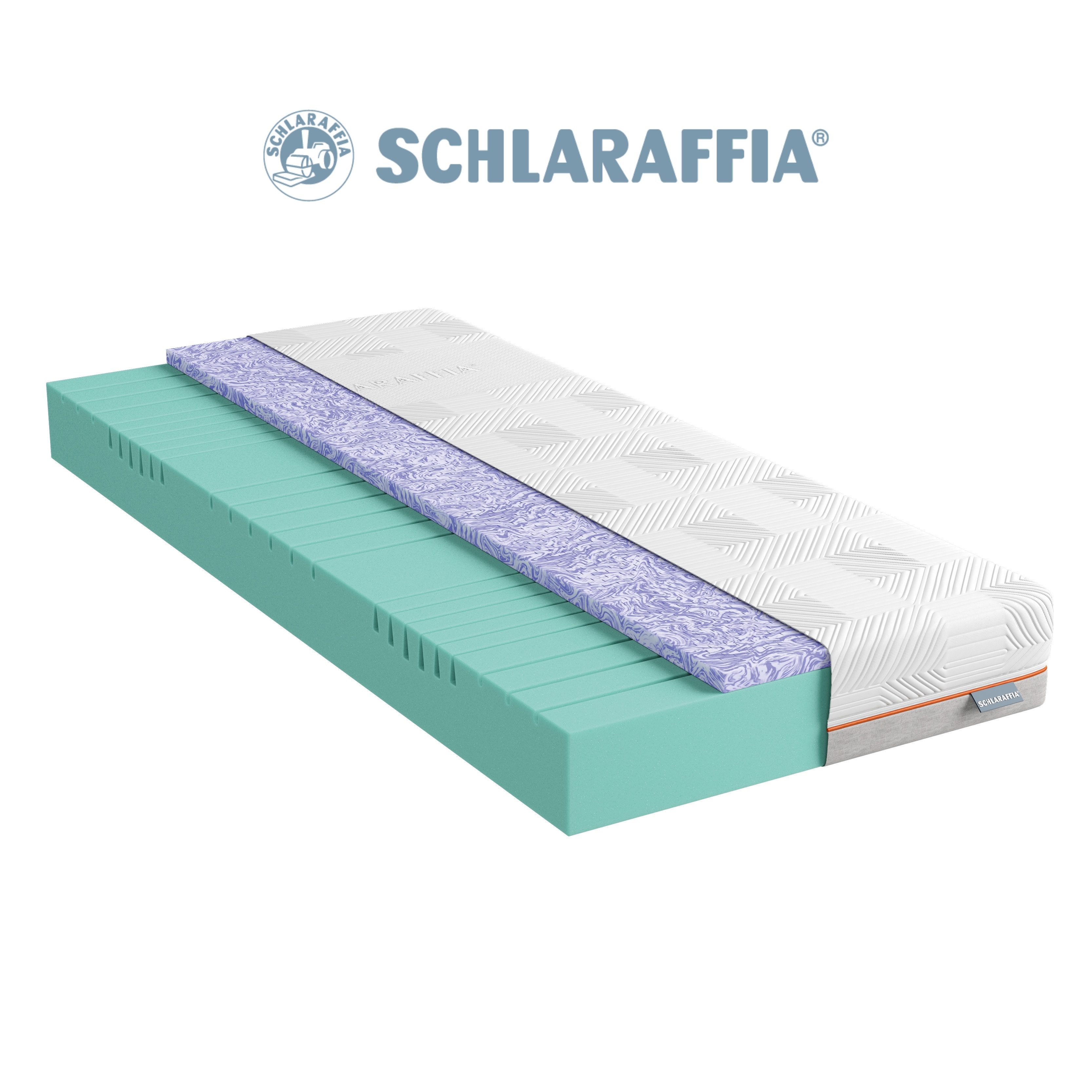 Kaltschaummatratze Matratze, 7 Zonen, GelPro Quantum 200, Kaltschaummatratze 90x200 cm, Schlaraffia, 20 cm hoch, Gelschaumauflage, patentierte Rhombo-therm Technologie, atmungsaktiv
