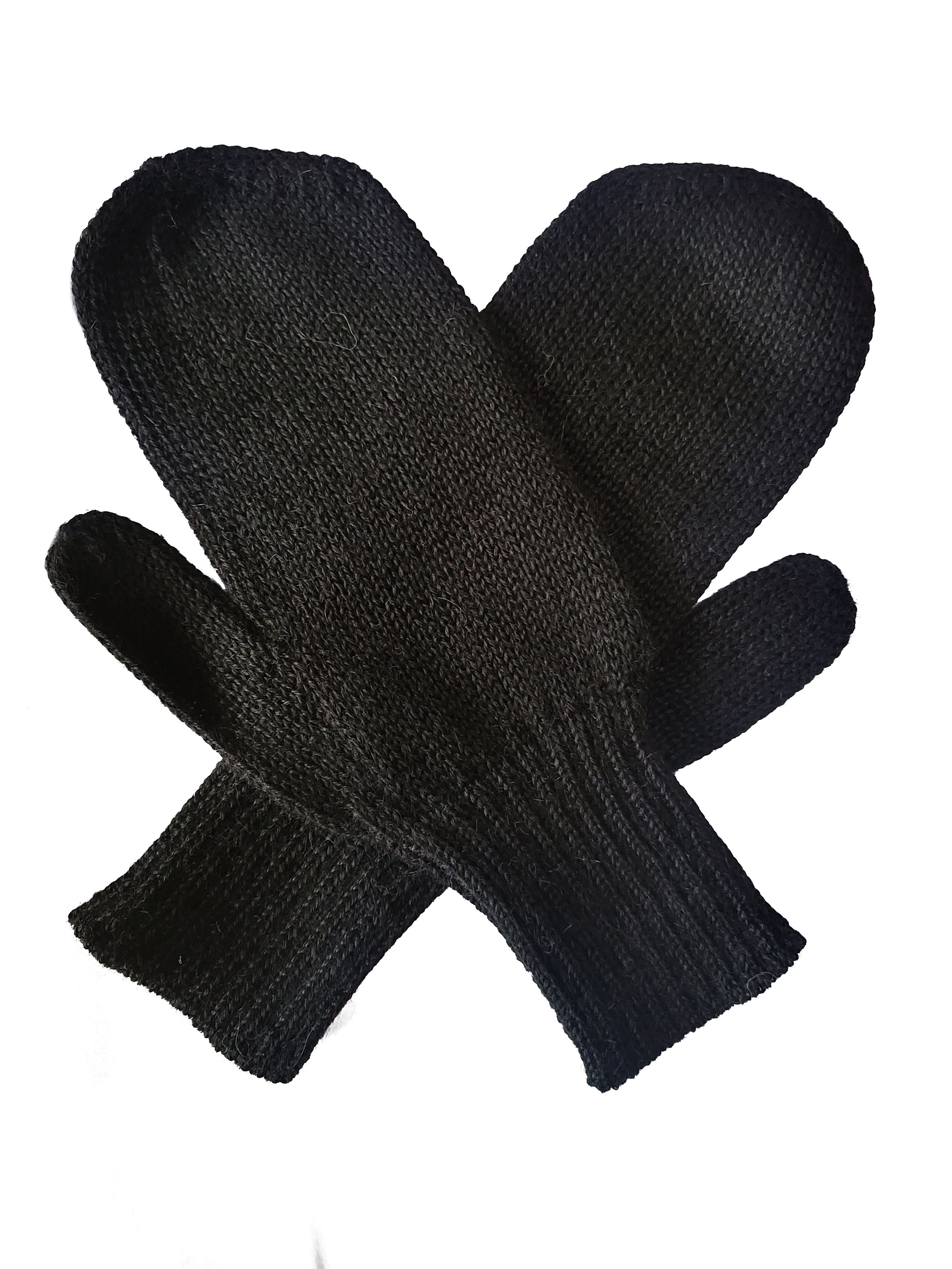 Handschuhe Posh Damen schwarz aus Pugnoguanti Alpaka Alpakawolle Herren 100% Gear Fäustlinge