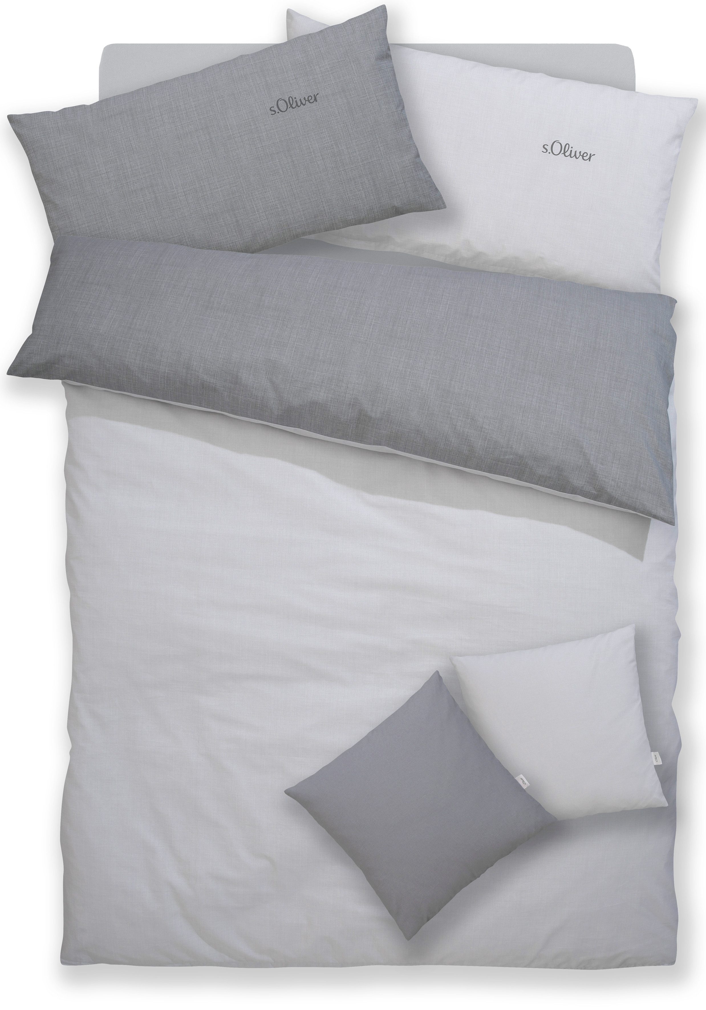 s.Oliver Wendebettwäsche MELINDA mit feiner Melange-Struktur, Baumwolle, Flanell, 2 teilig, Markenbettwäsche mit GRATIS-Zugabe: 2x Kissenhülle, mit Reißverschlu – Bild 5 von 5