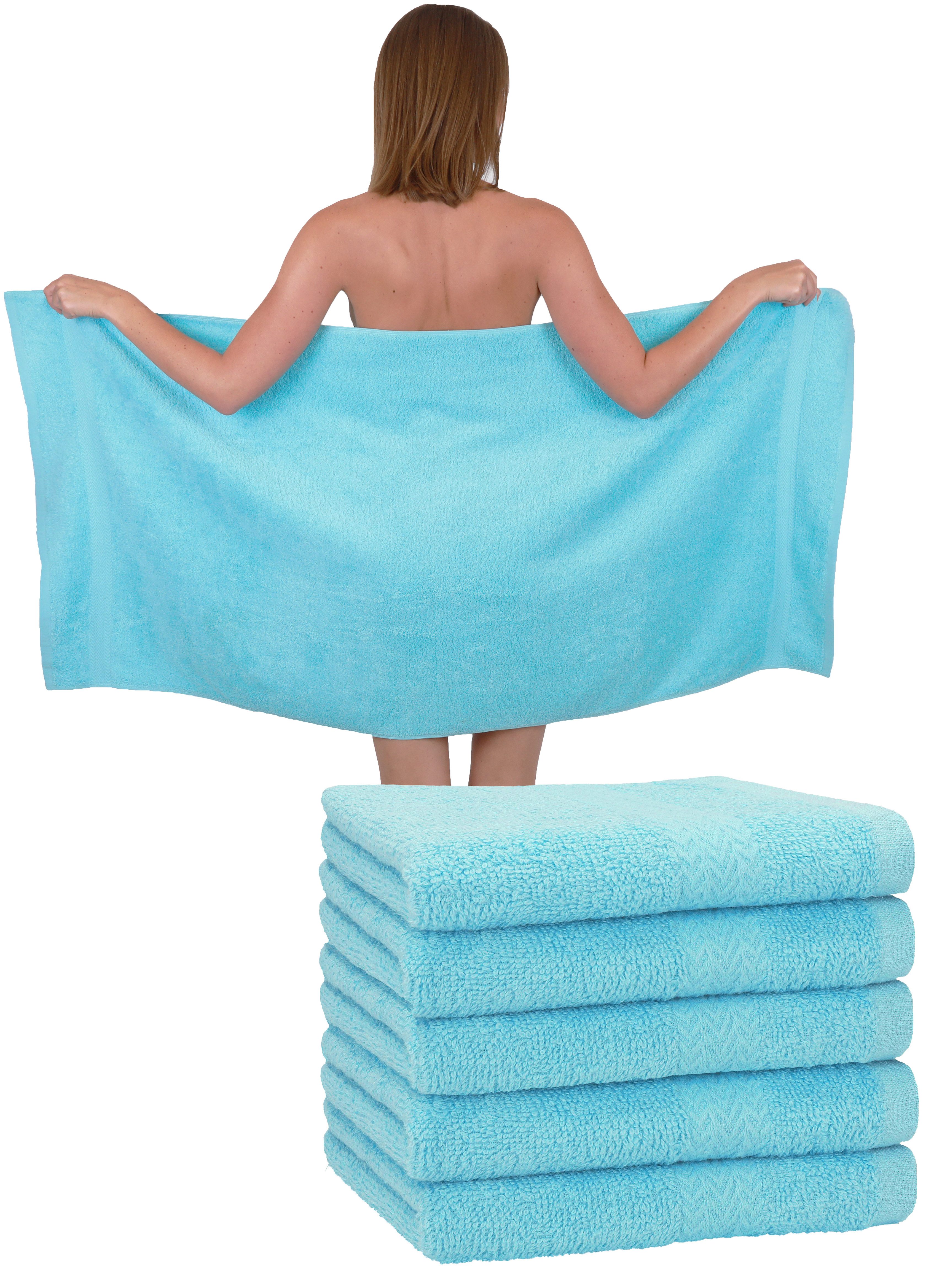 Betz Duschtücher 6 Stück Premium Größe 70x140 cm, Baumwolle (Set, 6-St), Farbe türkis