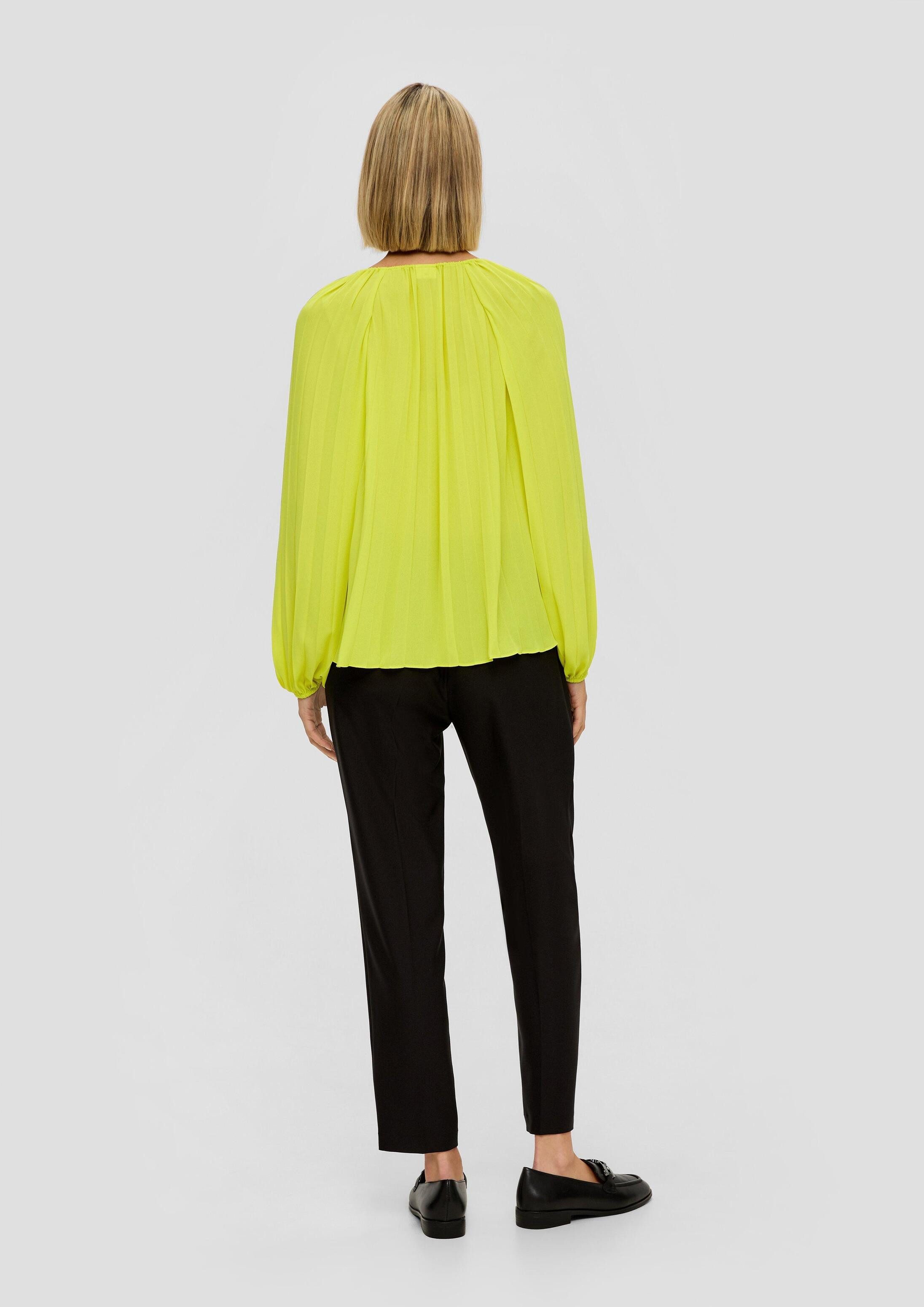 s.Oliver Langarmbluse Bluse Plisseebluse aus Chiffon