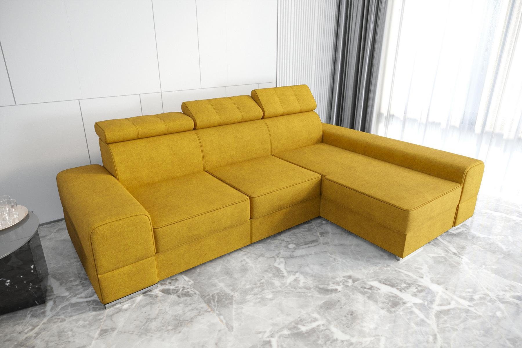 JVmoebel Ecksofa Designer Beiges Ecksofa L-Form Luxus Couch Wohnzimmer Möbel Neu, Made in Europe Gelb