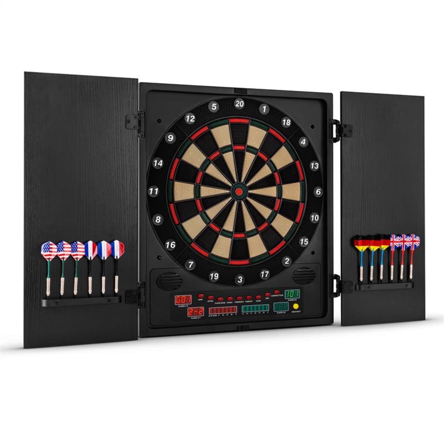 Dartscheibe Dartmaster 180 Dartscheibe Dartautomat Softtip Türen schwarz