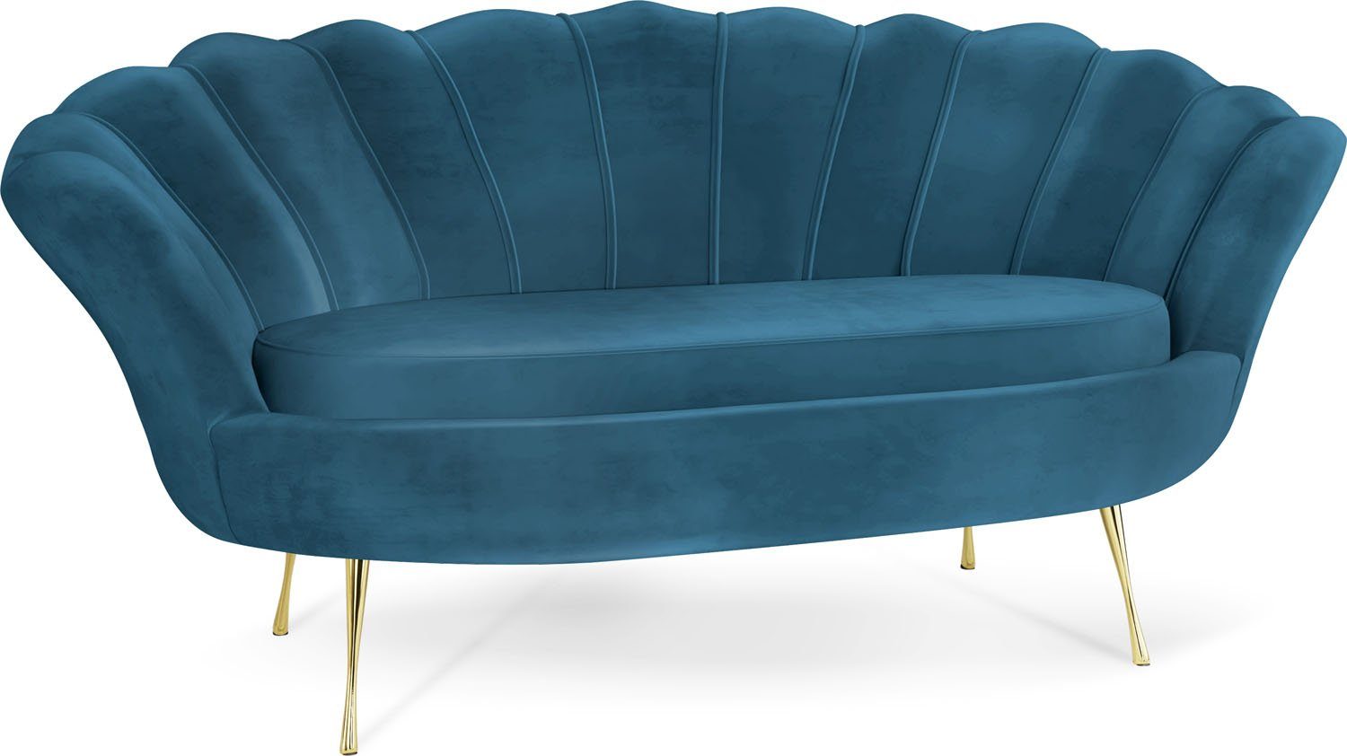 WFL GROUP Sofa Muschel, Samt 2-Sitzer günstig online kaufen