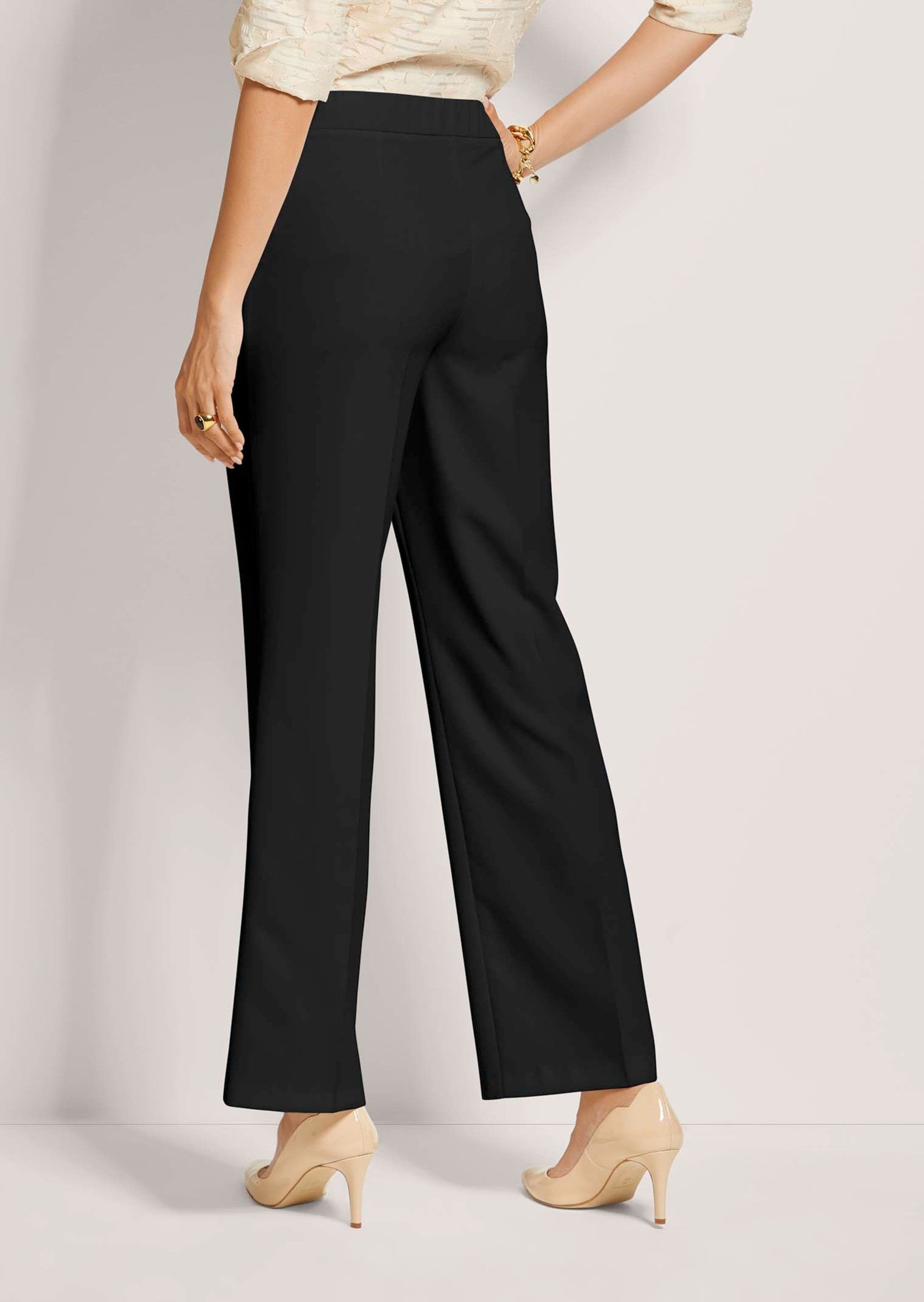 MADELEINE Schlupfhose Kurzgröße: Elegante Damenhose mit Bügelfalten Weite Hose mit bequemem Schlupfbund, elastisch und modern