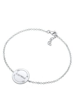 Elli Armband Karma Wording Plättchen Boho Festival 925 Silber